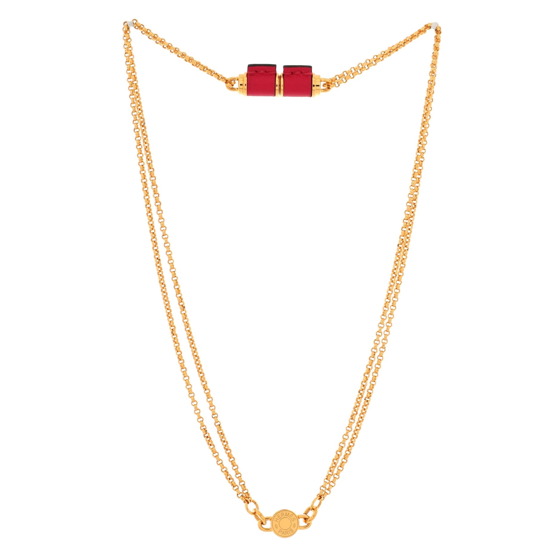 Charniere Pendant Necklace Leather and Metal