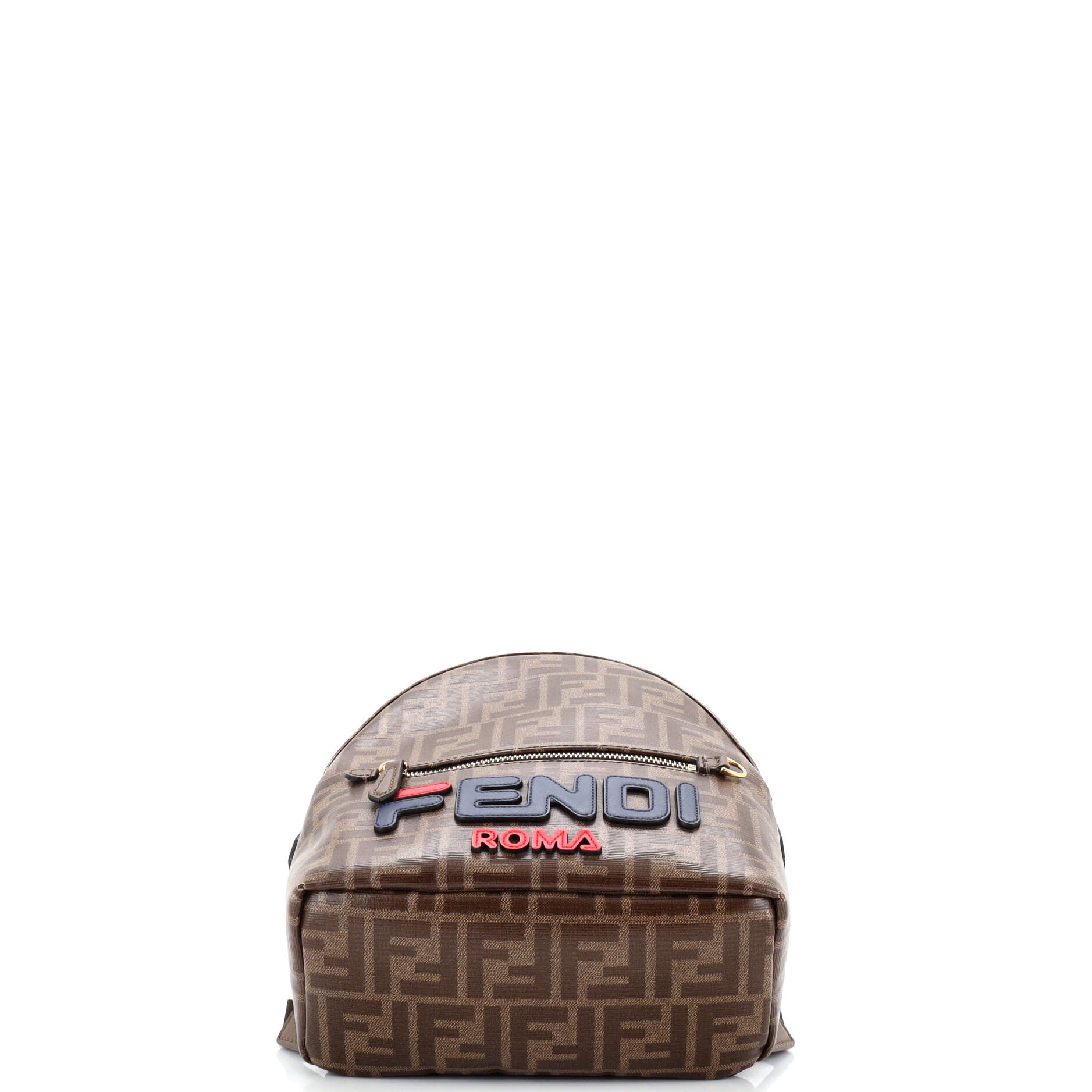 Mania Logo Backpack Zucca Coated Canvas Mini