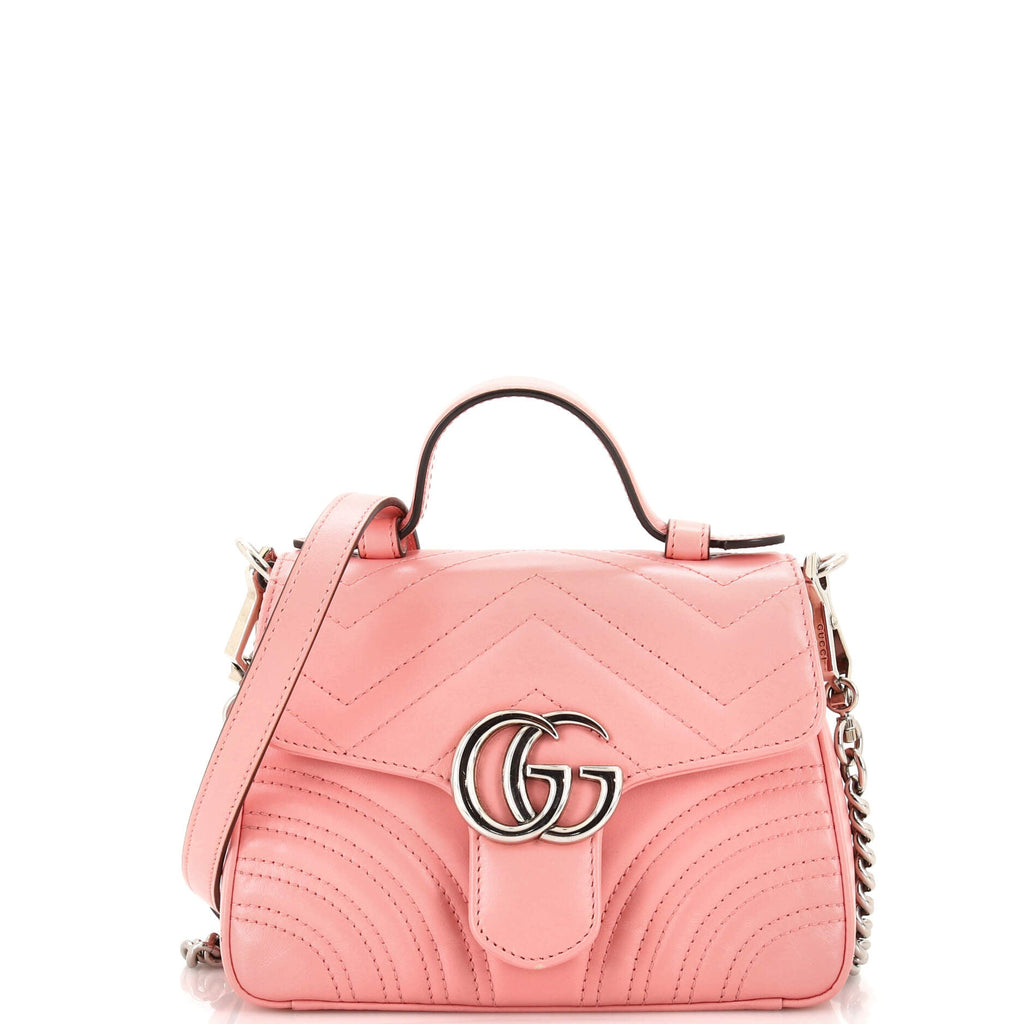 GG Marmont Top Handle Flap Bag Matelasse Leather Mini