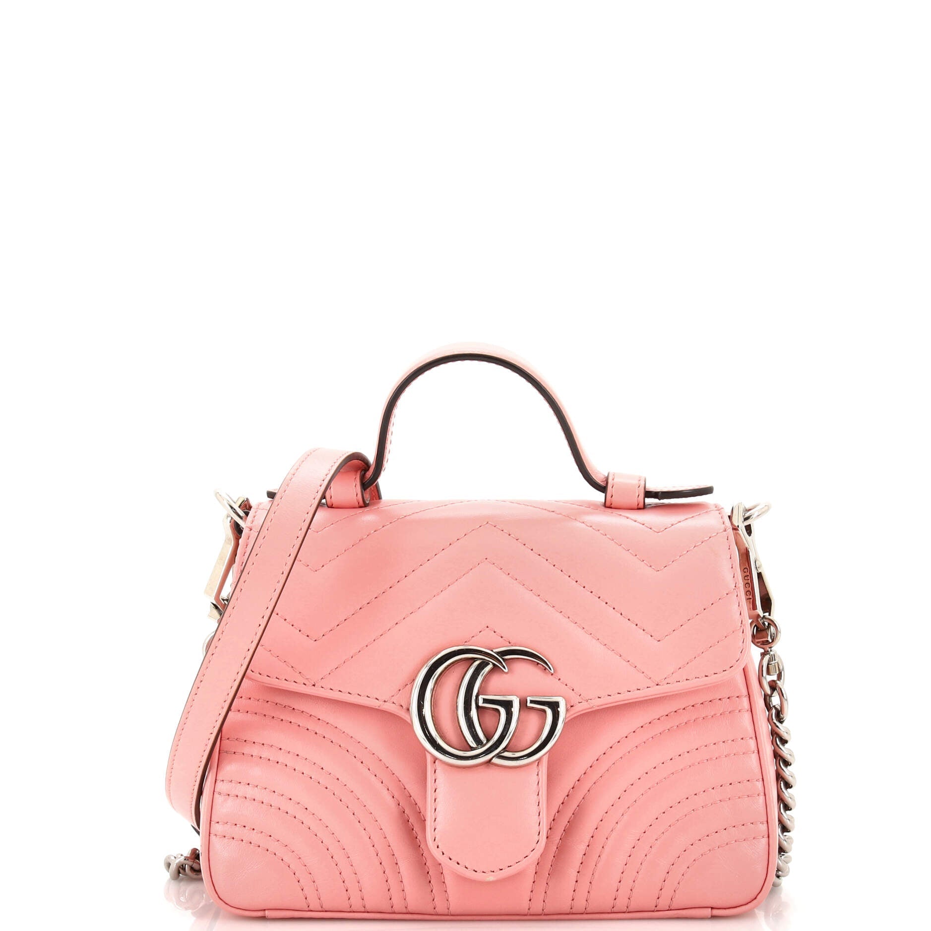 GG Marmont Top Handle Flap Bag Matelasse Leather Mini