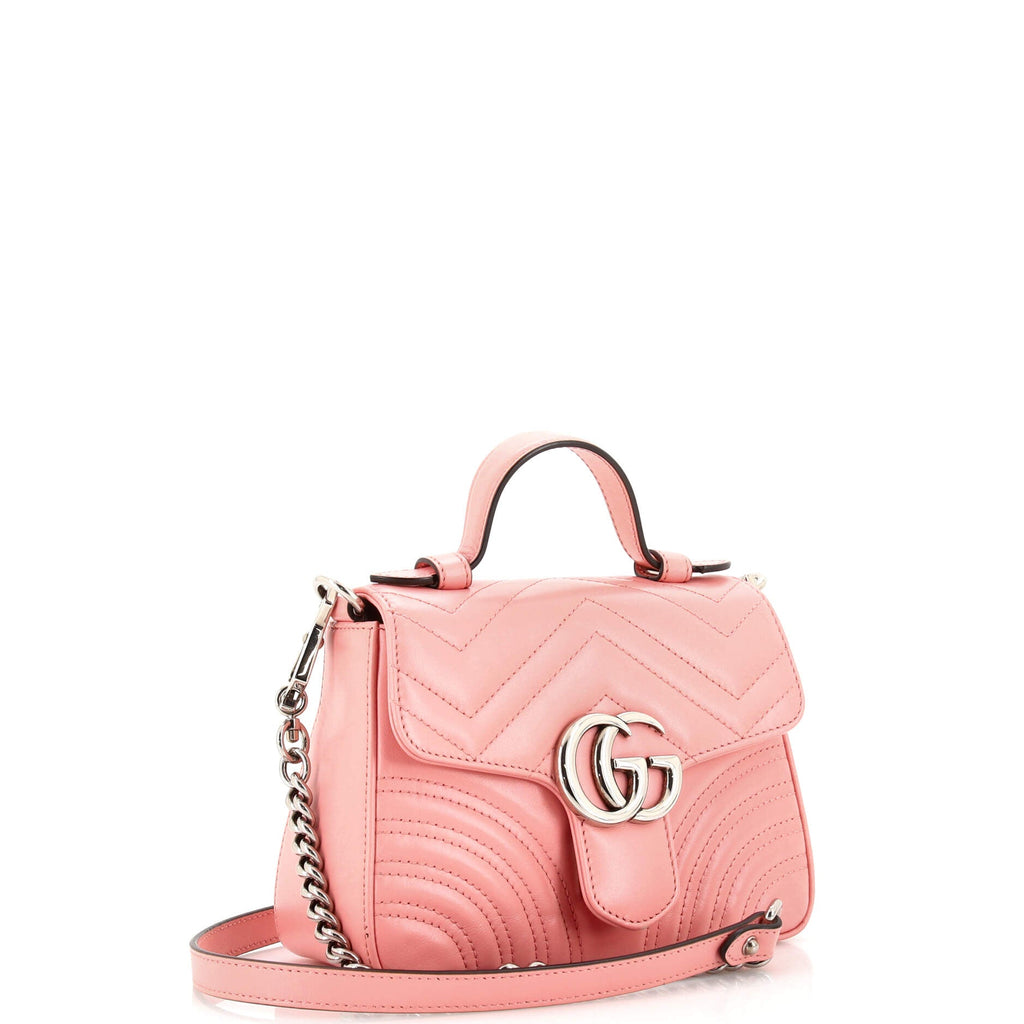 GG Marmont Top Handle Flap Bag Matelasse Leather Mini
