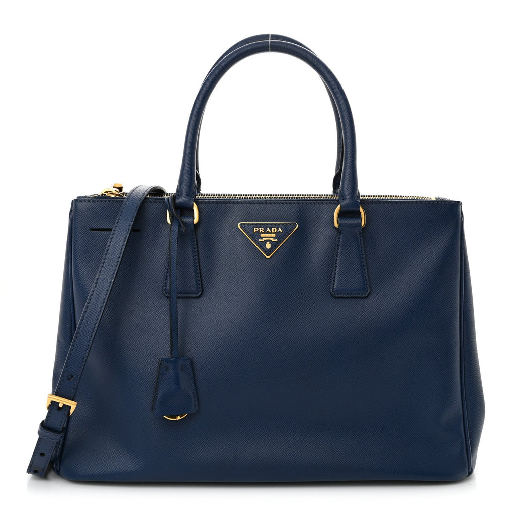 Saffiano Medium Galleria Double Zip Tote Bluette