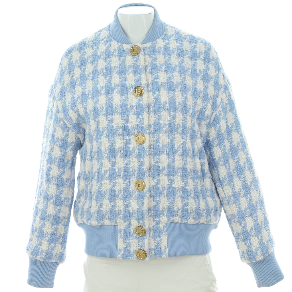 Women's Houndstooth Bomber Jacket Tweed