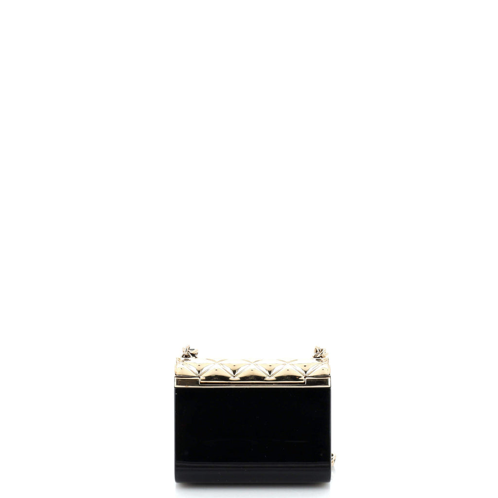 Flap Bag Chain Pendant Necklace Quilted Metal and Resin
