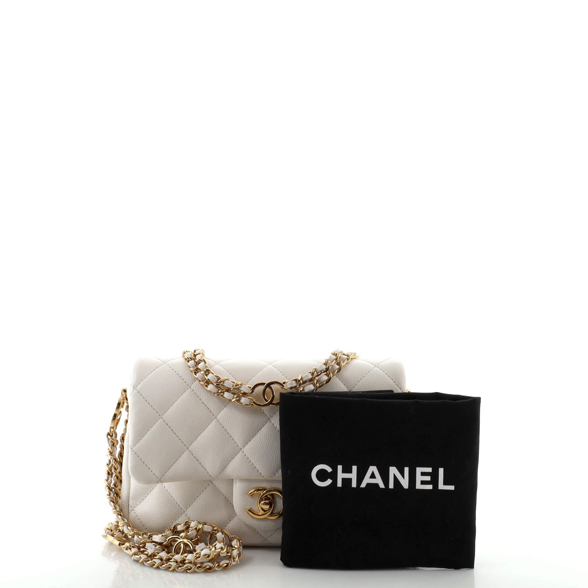 Coco You Chain Flap Bag Quilted Caviar Mini