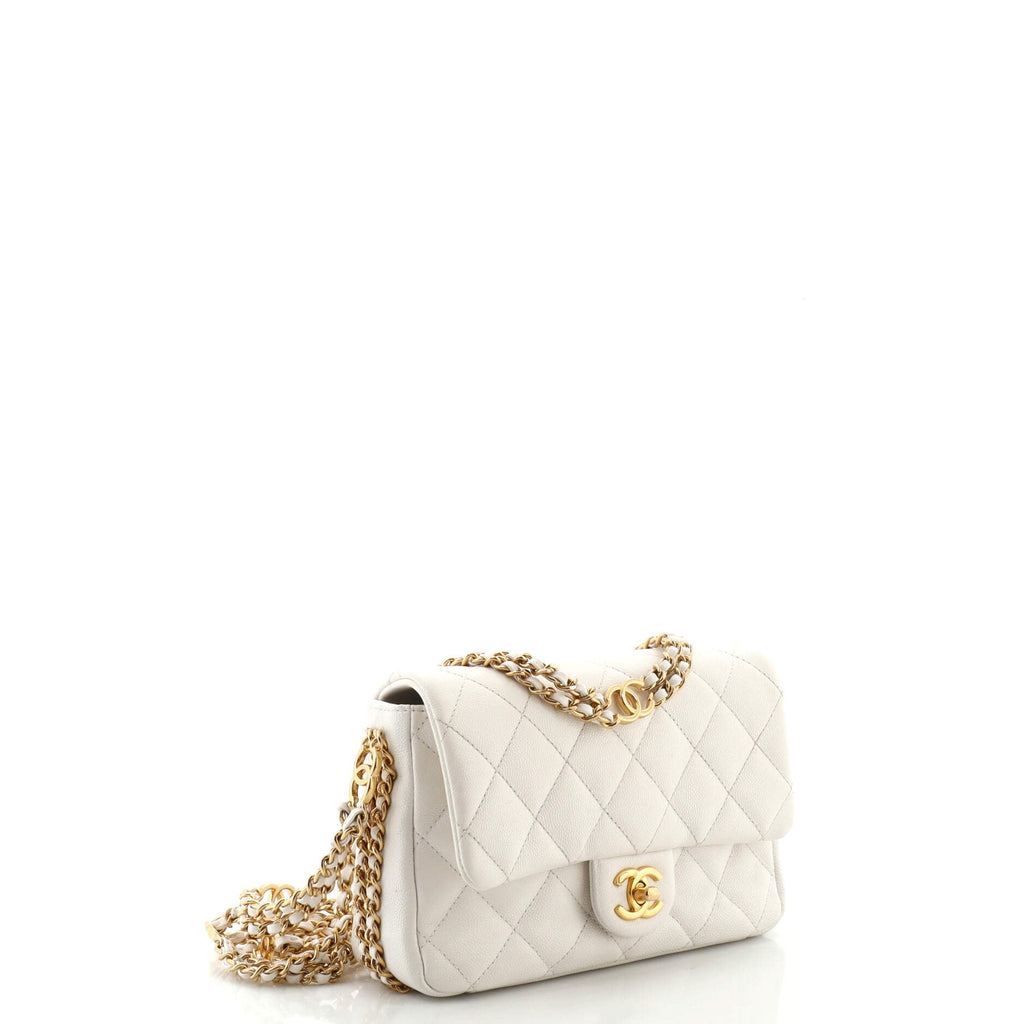 Coco You Chain Flap Bag Quilted Caviar Mini