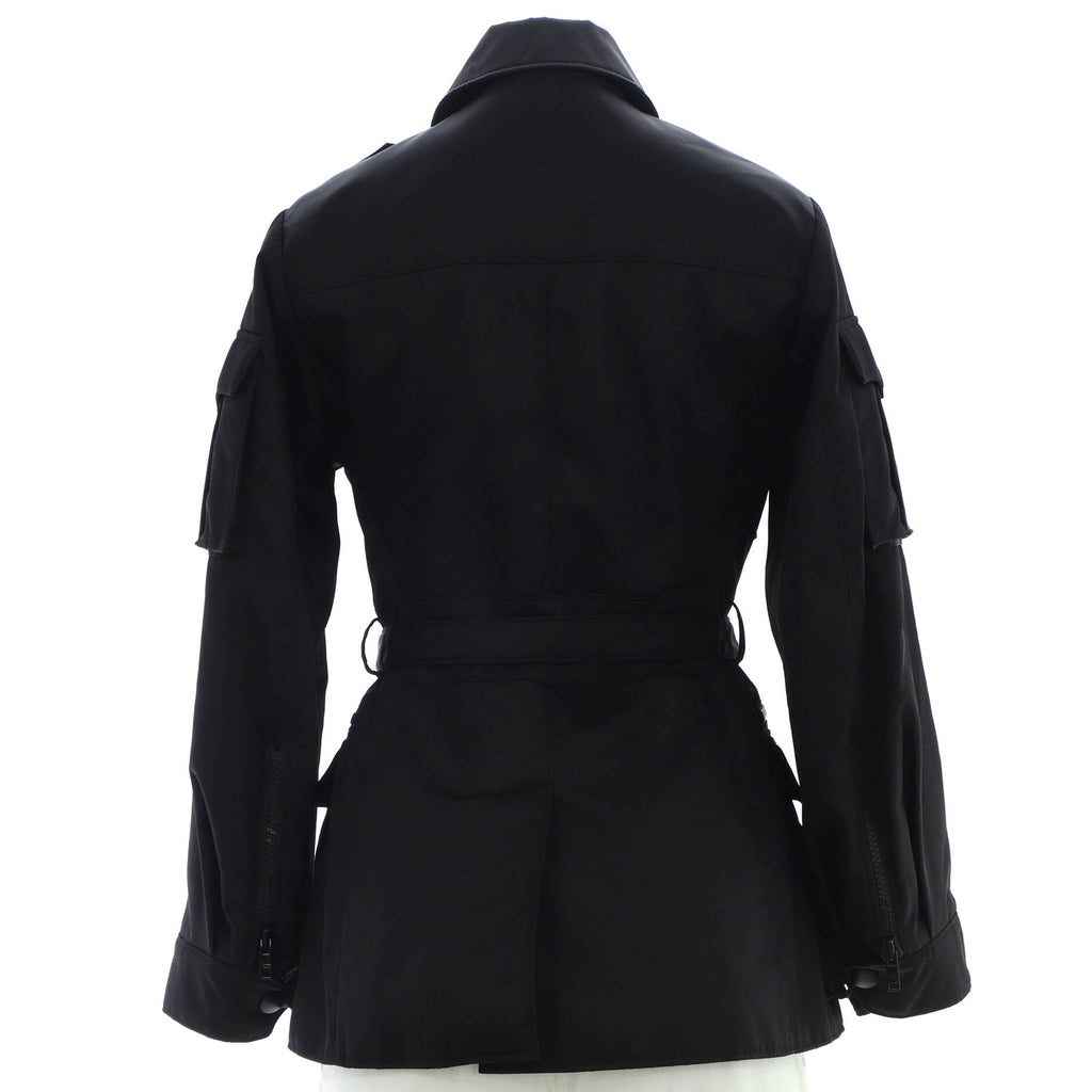 Women's Military Belted Zip Jacket Nylon