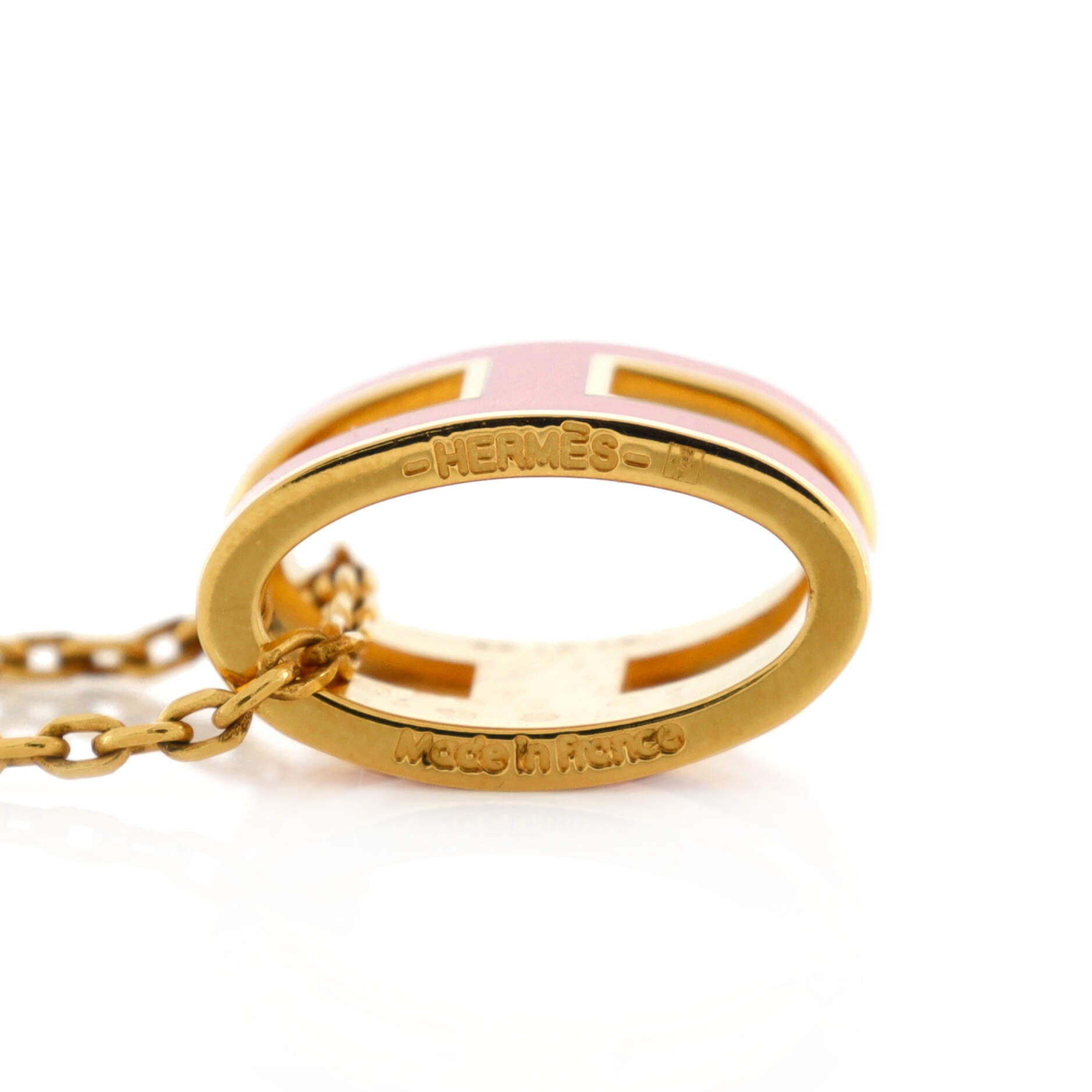 Pop H Pendant Chain Necklace Metal and Enamel
