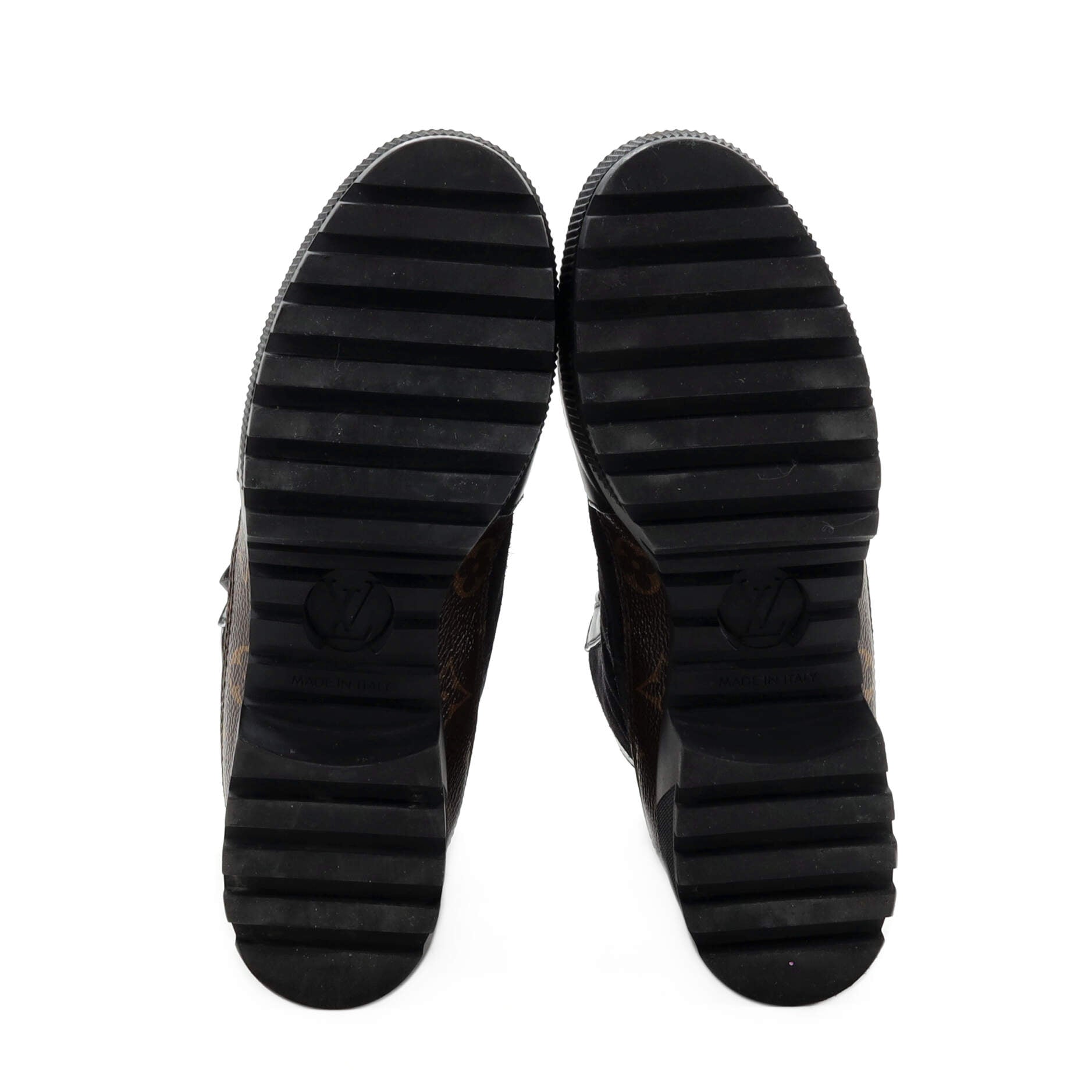 Women's Laureate Platform Desert Boots Suede with Monogram Canvas