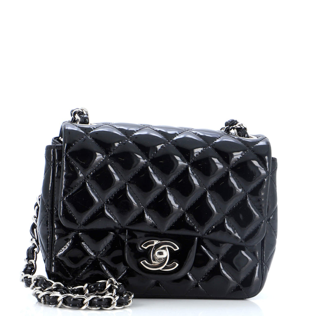 Square Classic Single Flap Bag Quilted Patent Mini
