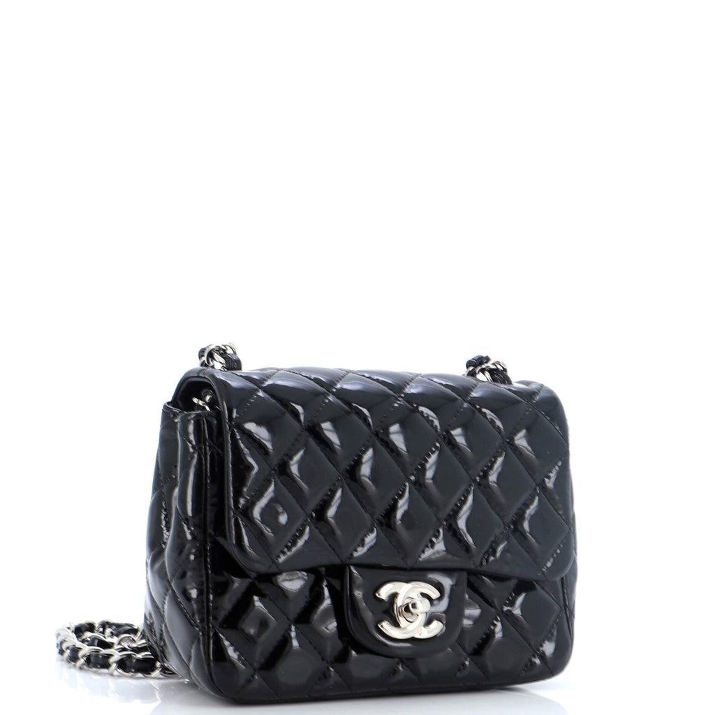 Square Classic Single Flap Bag Quilted Patent Mini