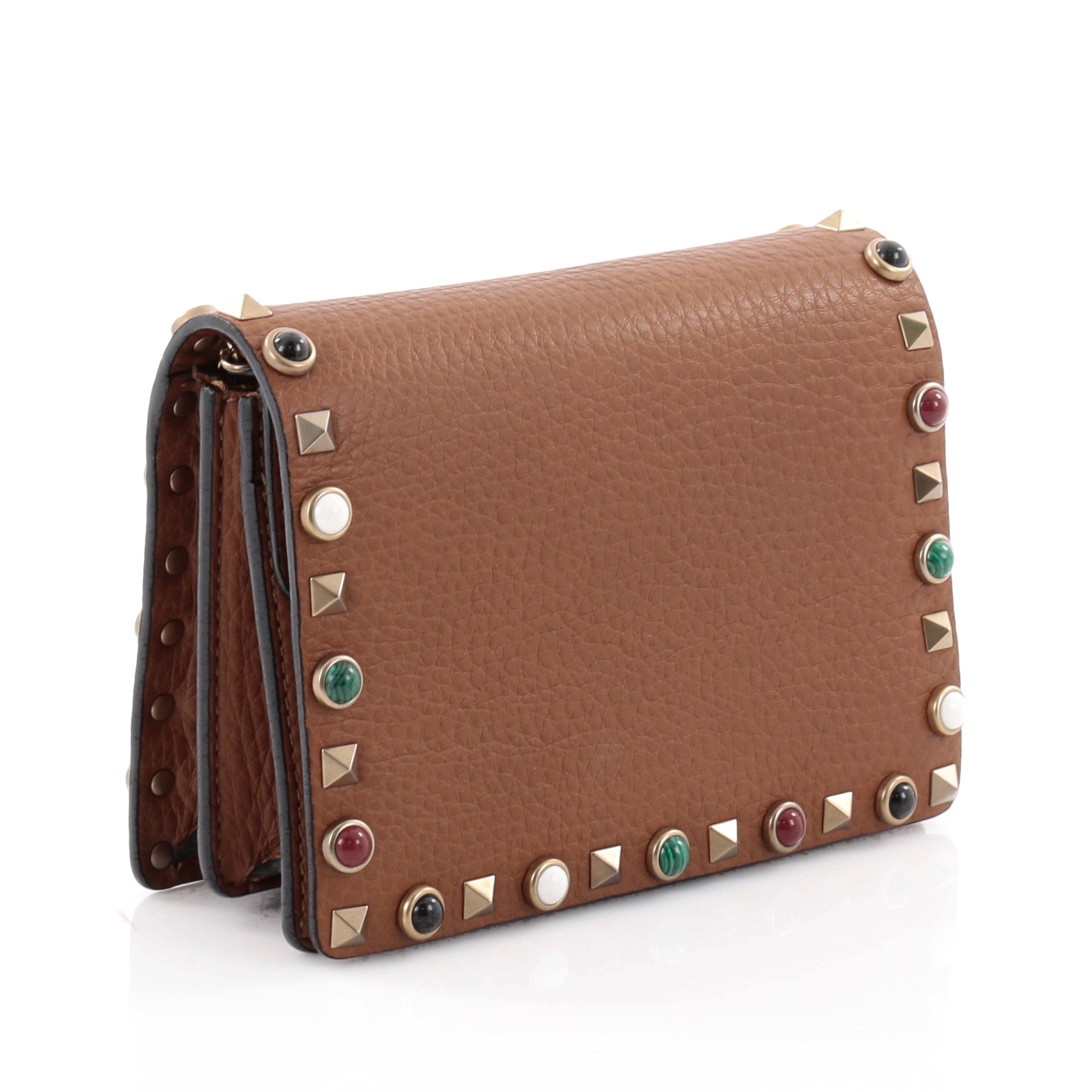Rolling Rockstud Pouch Crossbody Bag Leather Mini