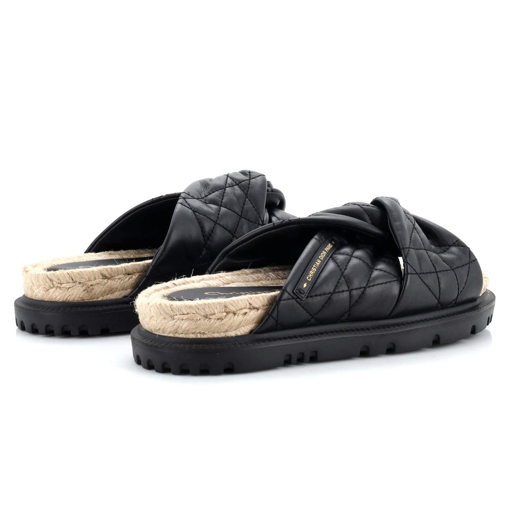 Women's Dtwist Slide Espadrilles Cannage Quilt Leather