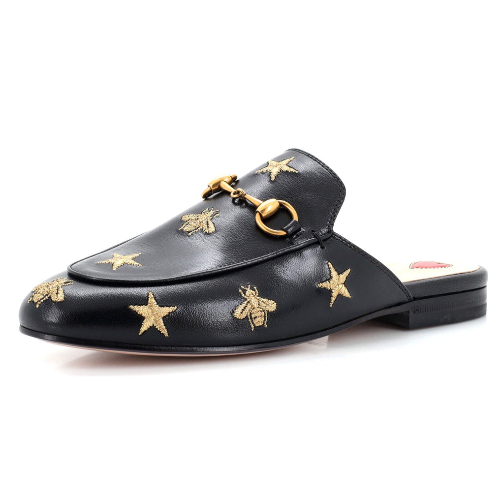 Women's Princetown Mules Embroidered Leather