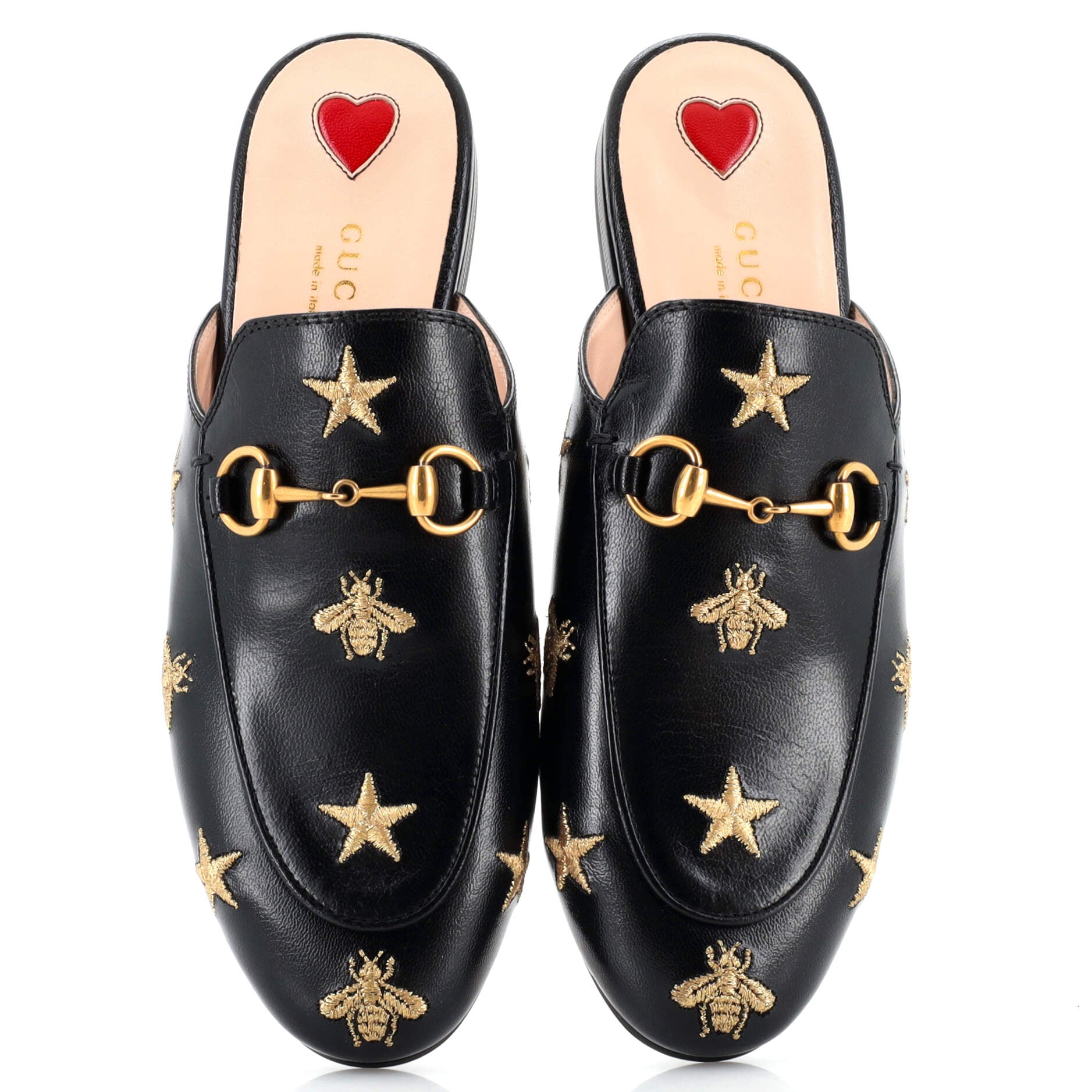 Women's Princetown Mules Embroidered Leather