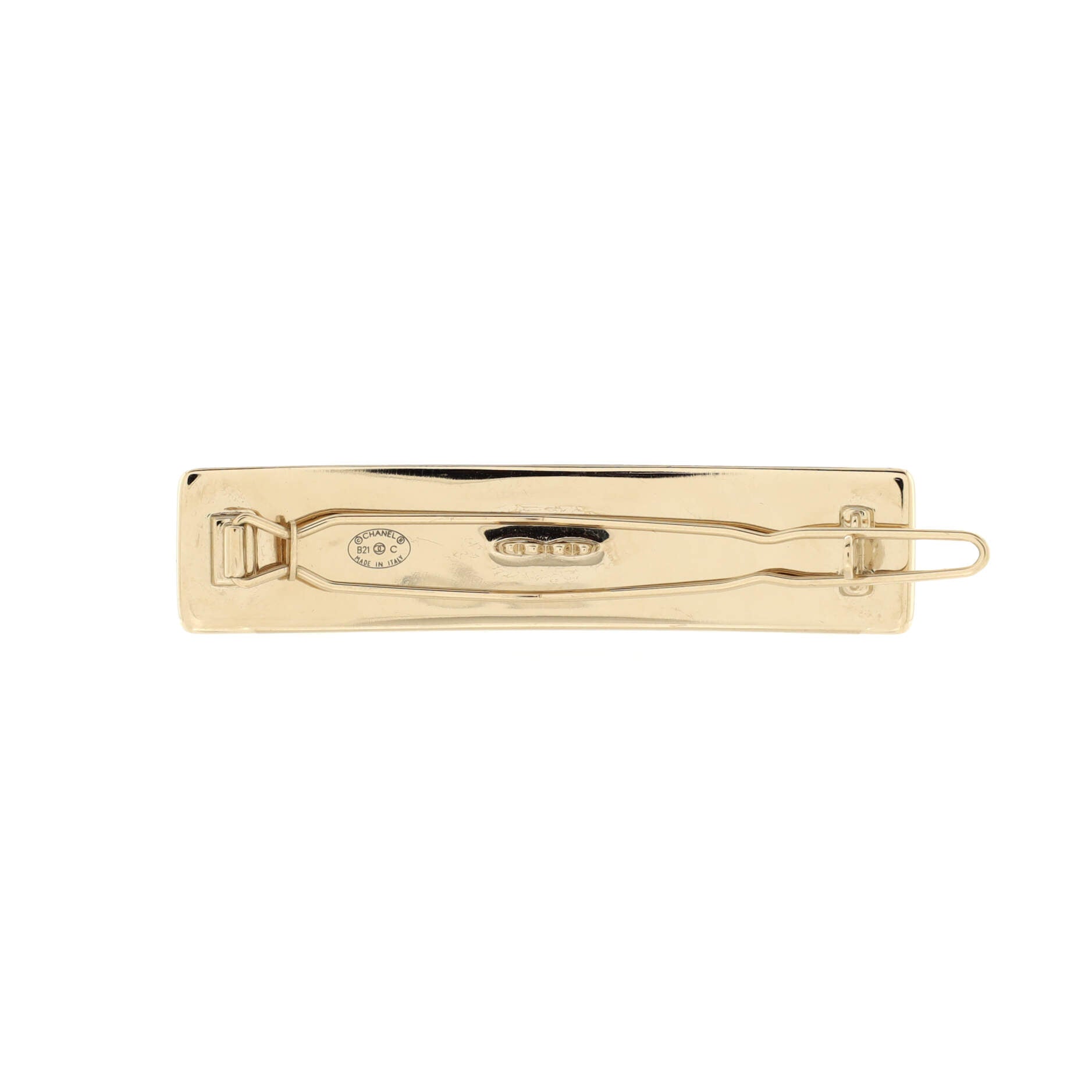 Logo Hair Clip Metal with Crystals