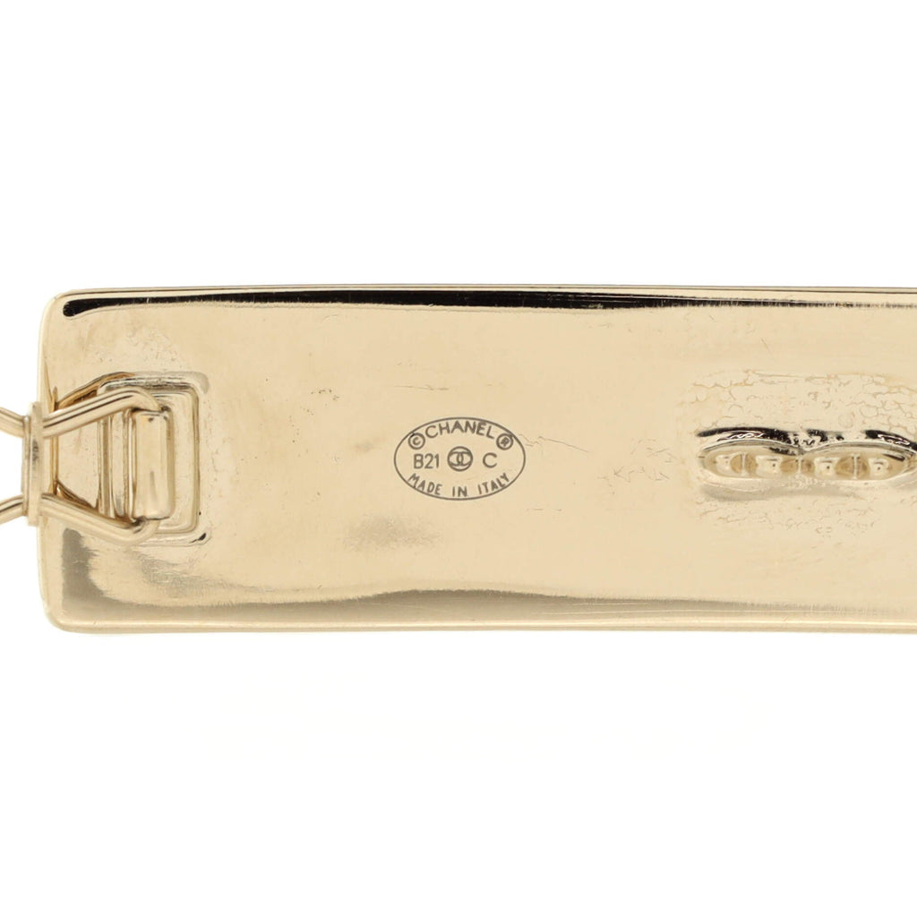 Logo Hair Clip Metal with Crystals