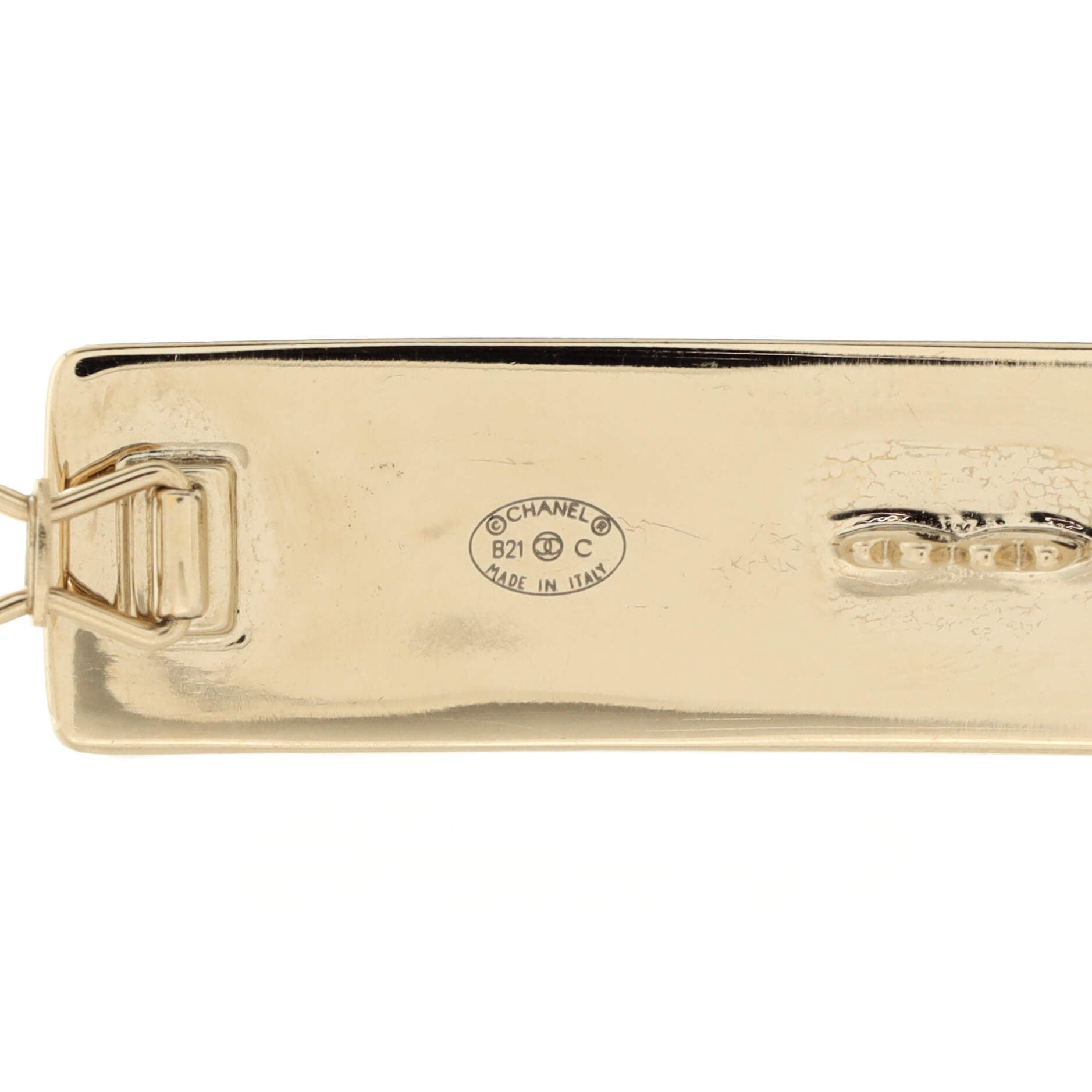 Logo Hair Clip Metal with Crystals