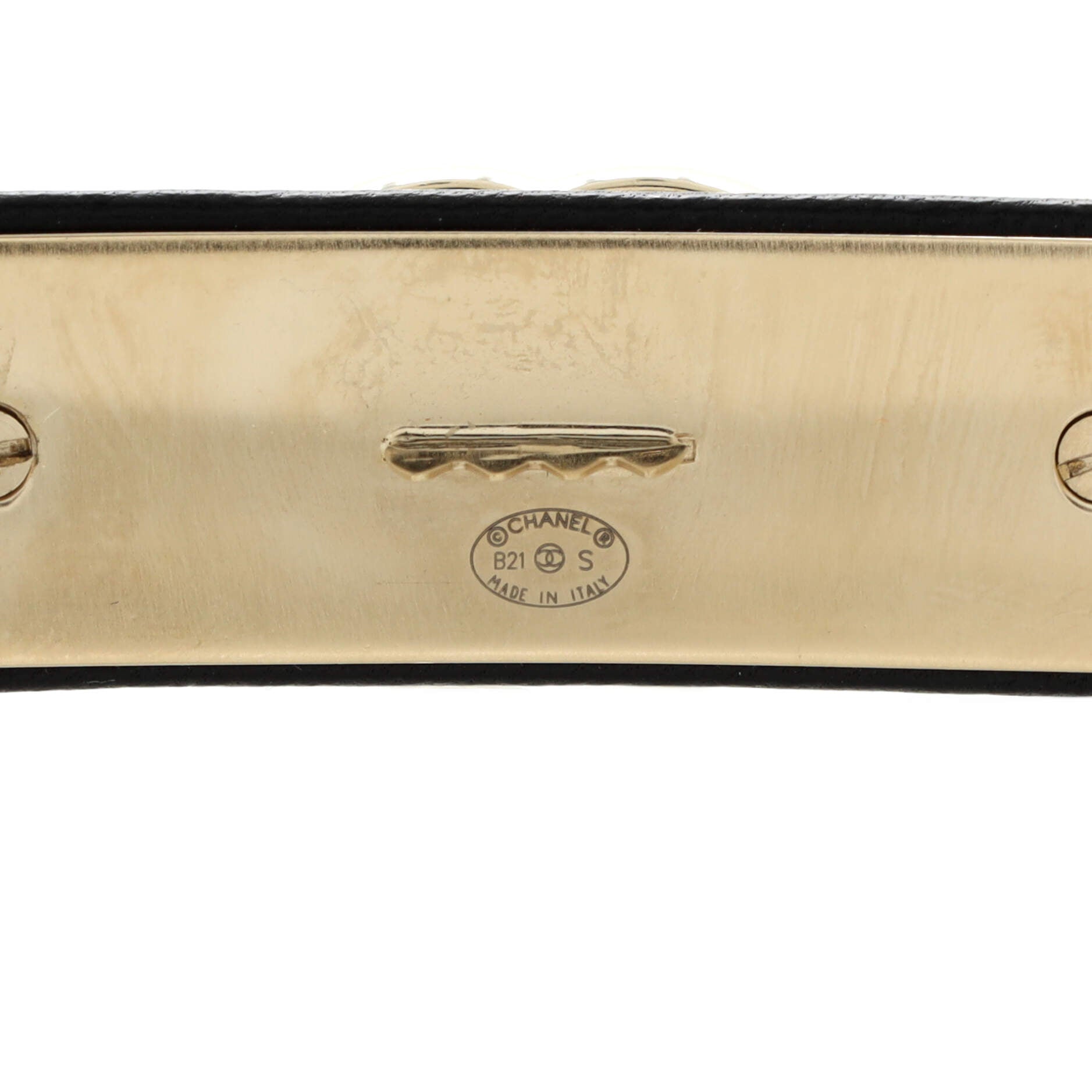 Turnlock Hair Clip Metal and Leather