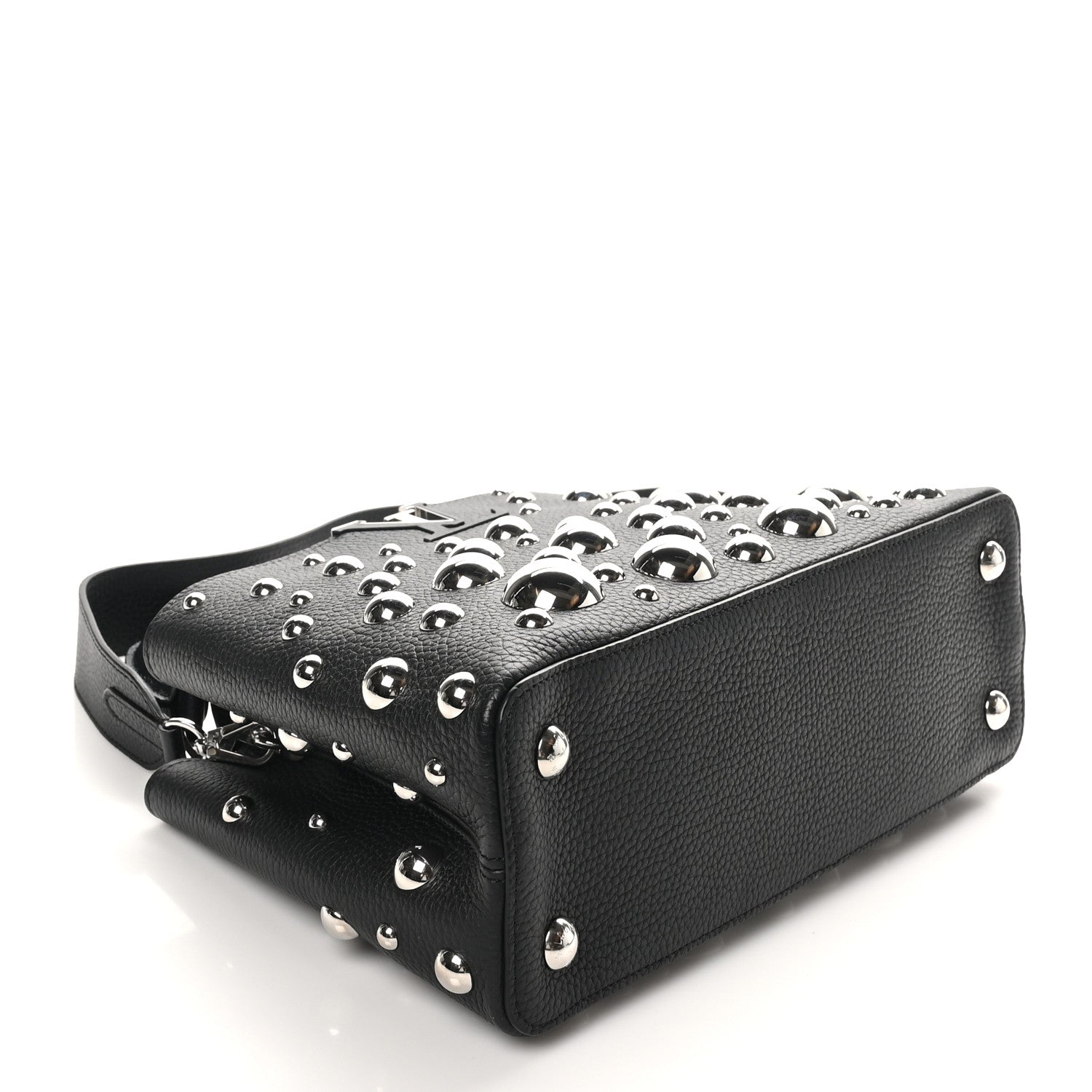 LV X YK Taurillon Brass Metal Dots Capucine MM Black