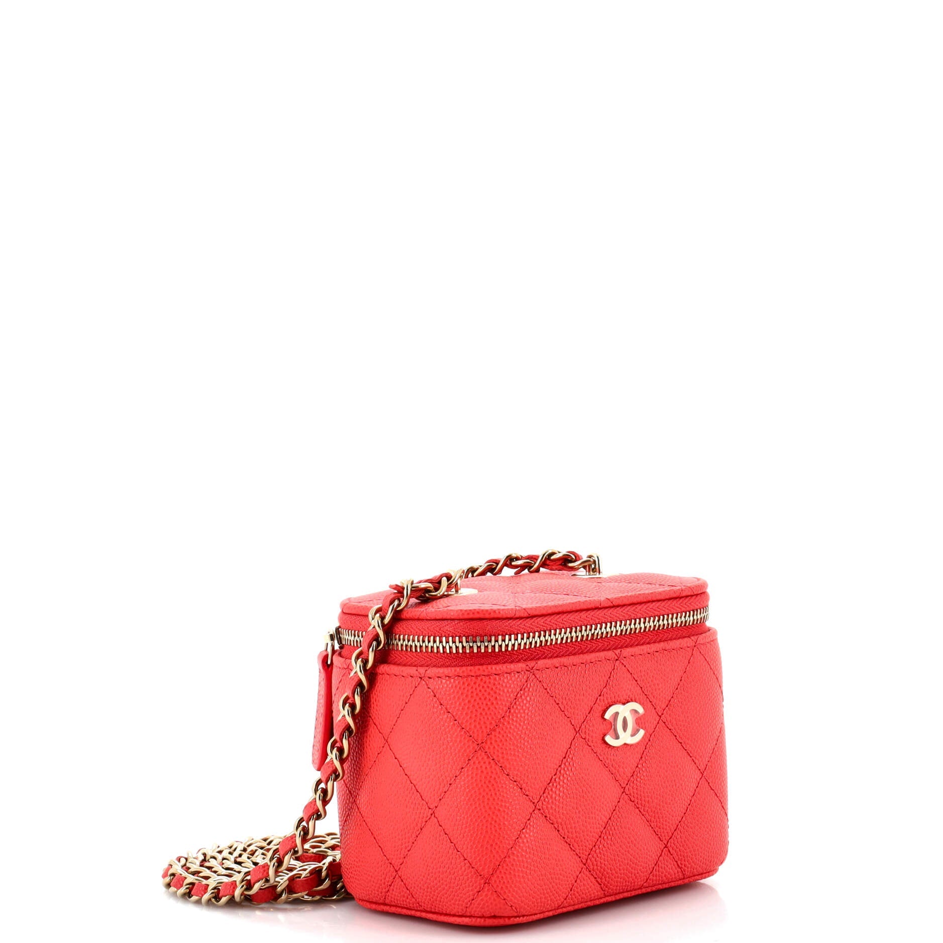 Classic Vanity Case with Chain Quilted Caviar Mini