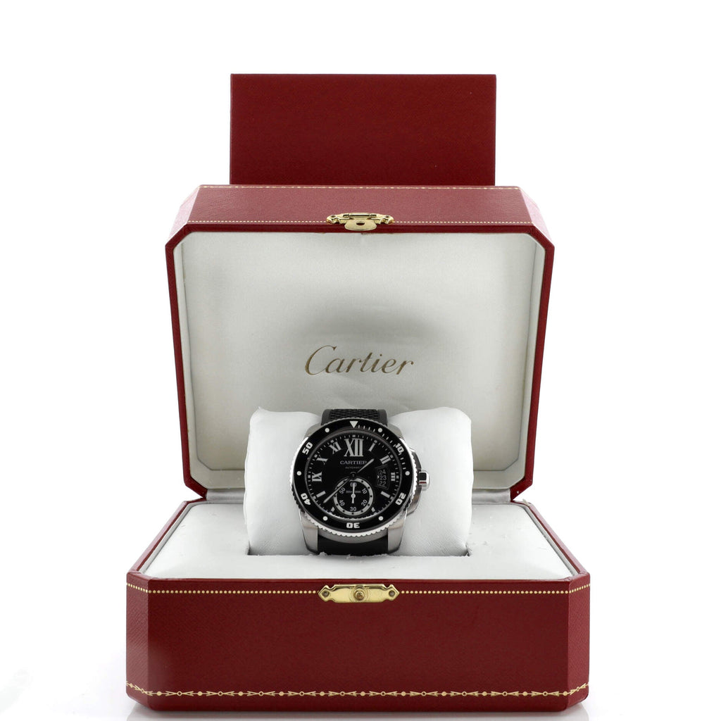Calibre de Cartier Automatic Watch Stainless Steel and Rubber with Ceramic 42
