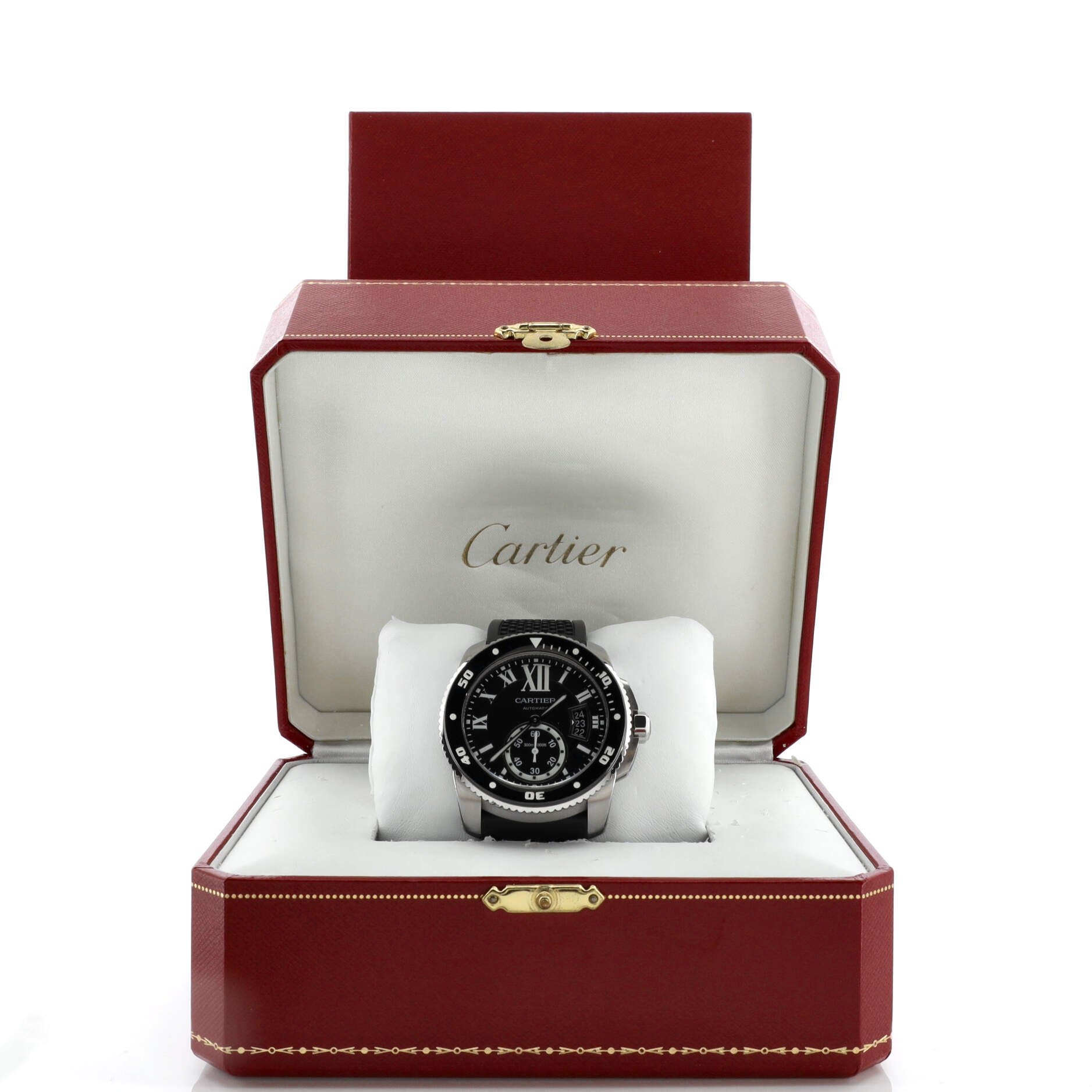 Calibre de Cartier Automatic Watch Stainless Steel and Rubber with Ceramic 42