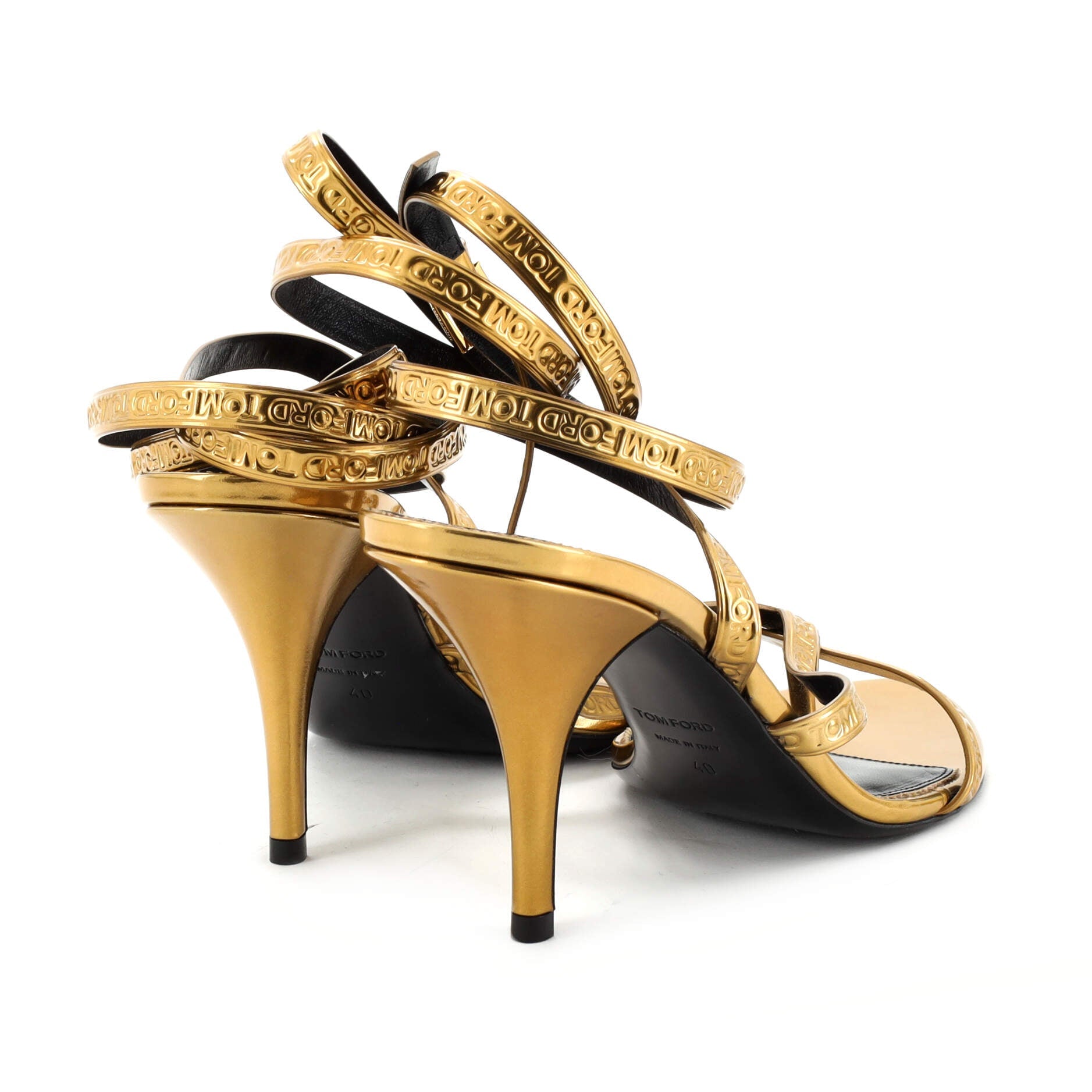 Women's Thong Ankle Wrap Sandals Embossed Leather