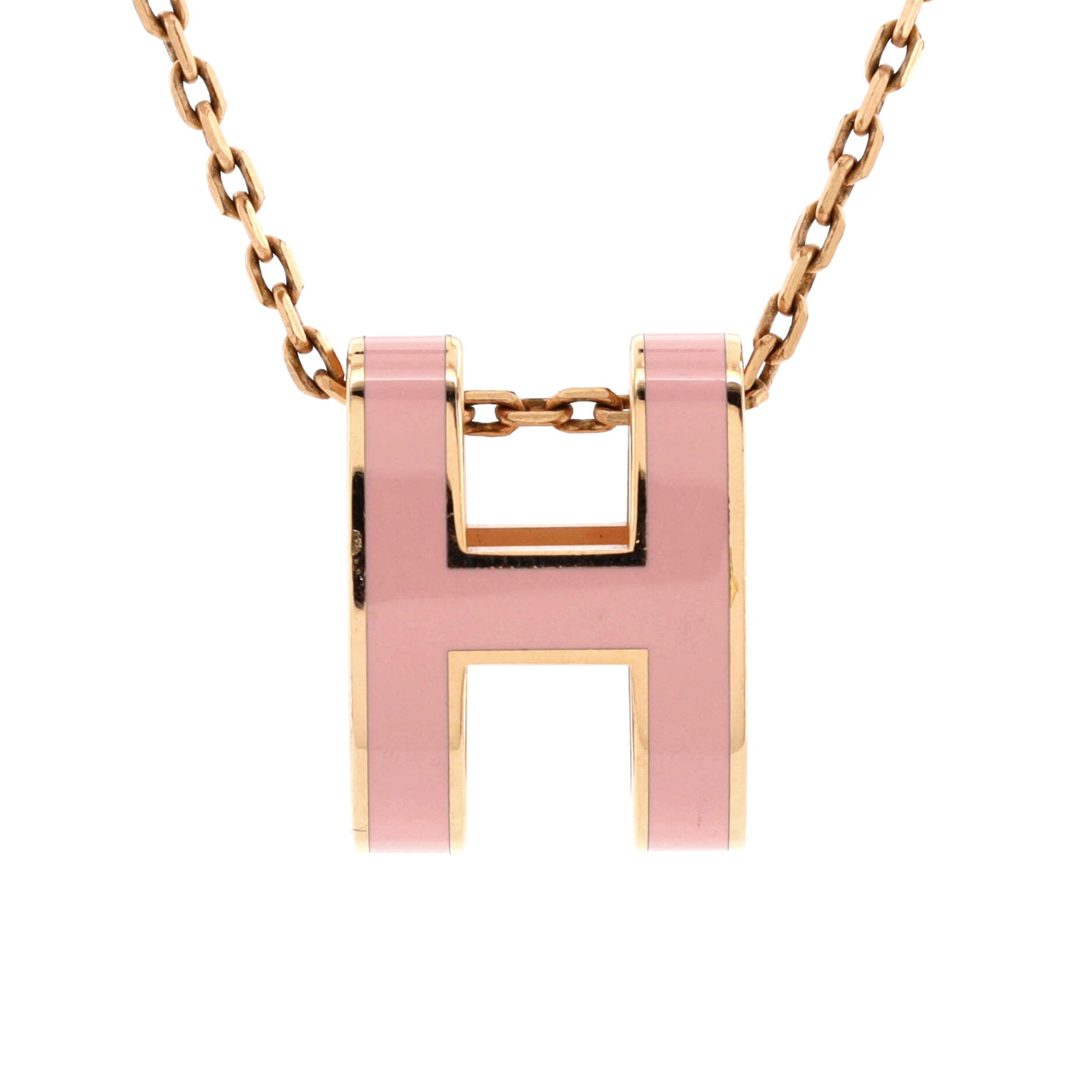 Pop H Pendant Chain Necklace Metal and Enamel