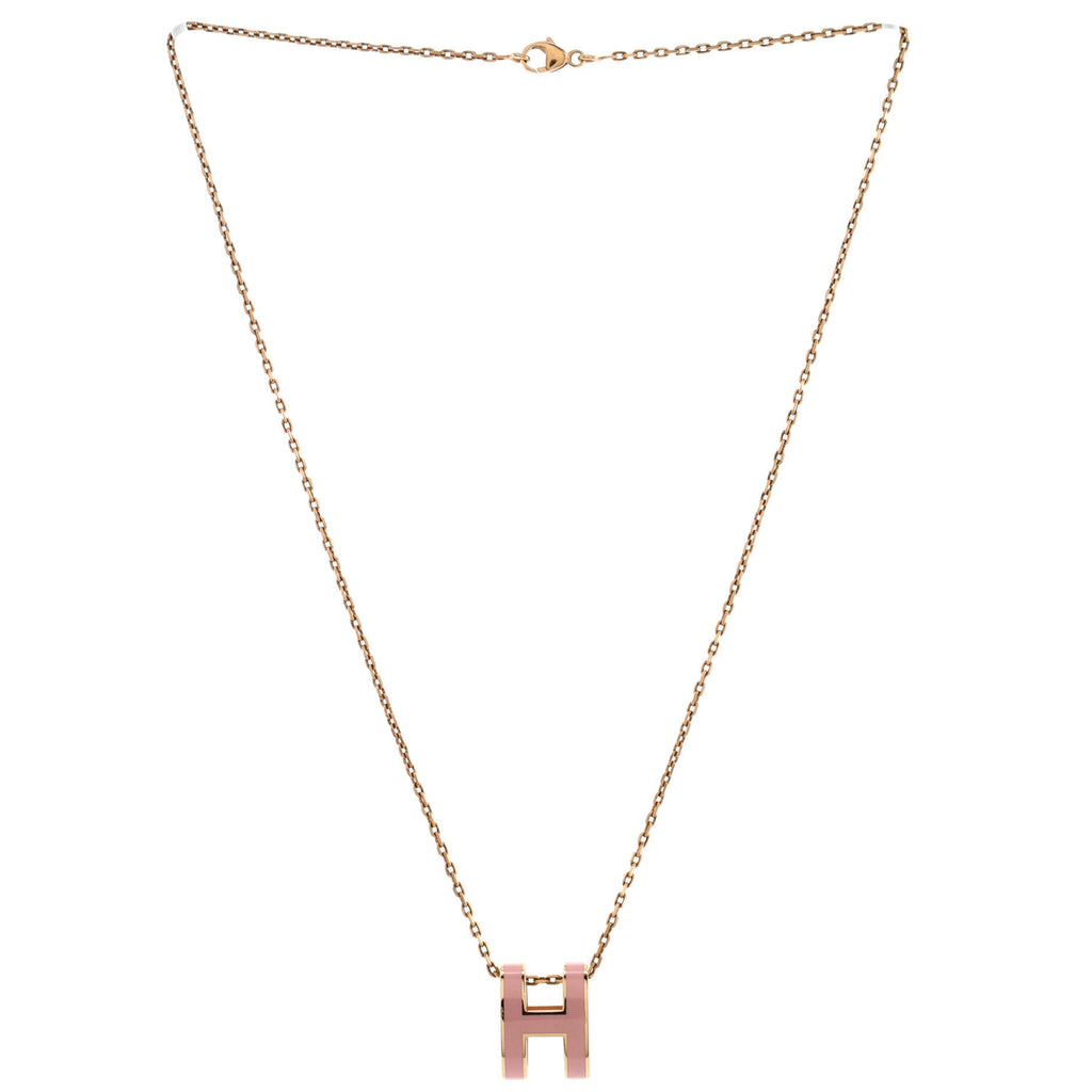 Pop H Pendant Chain Necklace Metal and Enamel