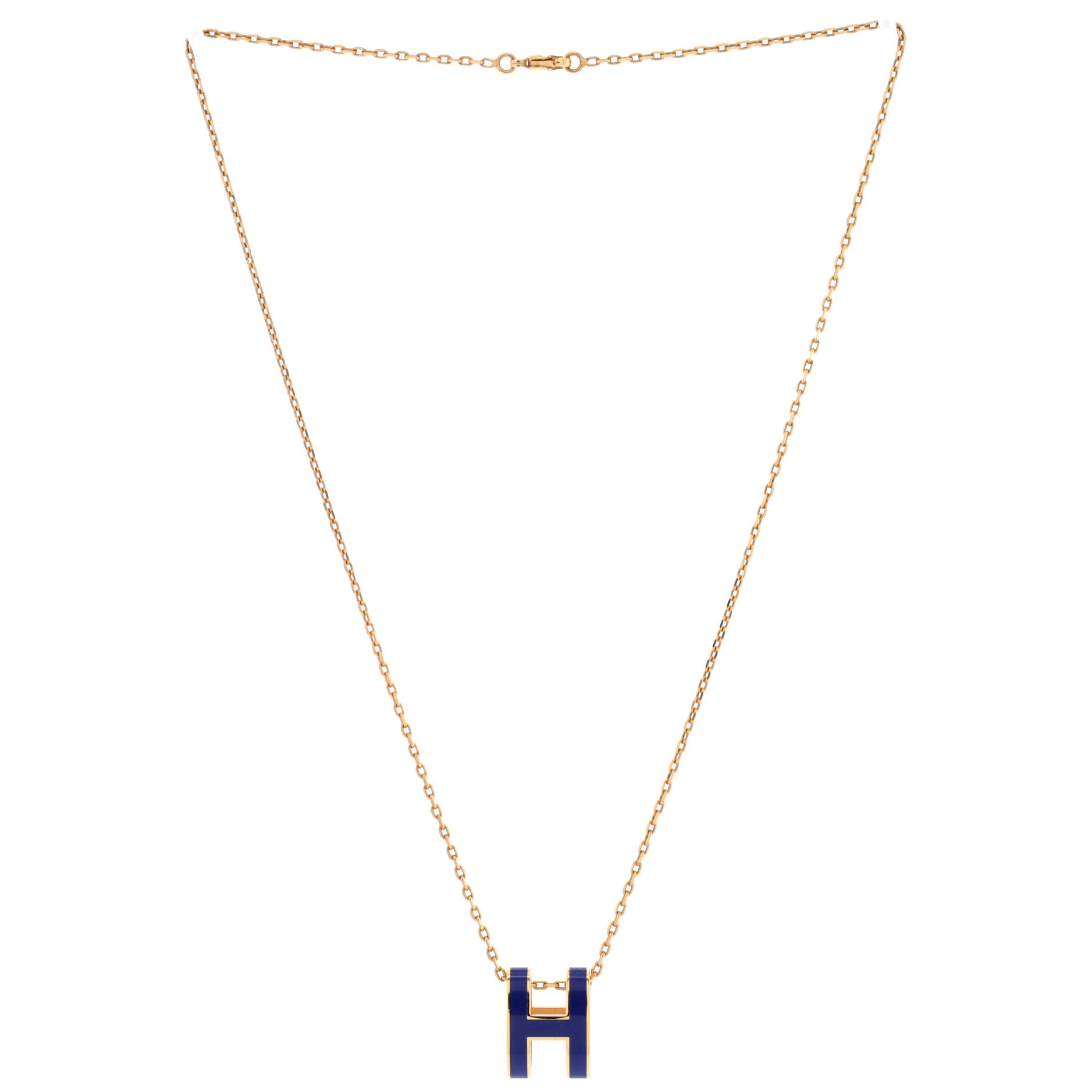 Pop H Pendant Chain Necklace Metal and Enamel