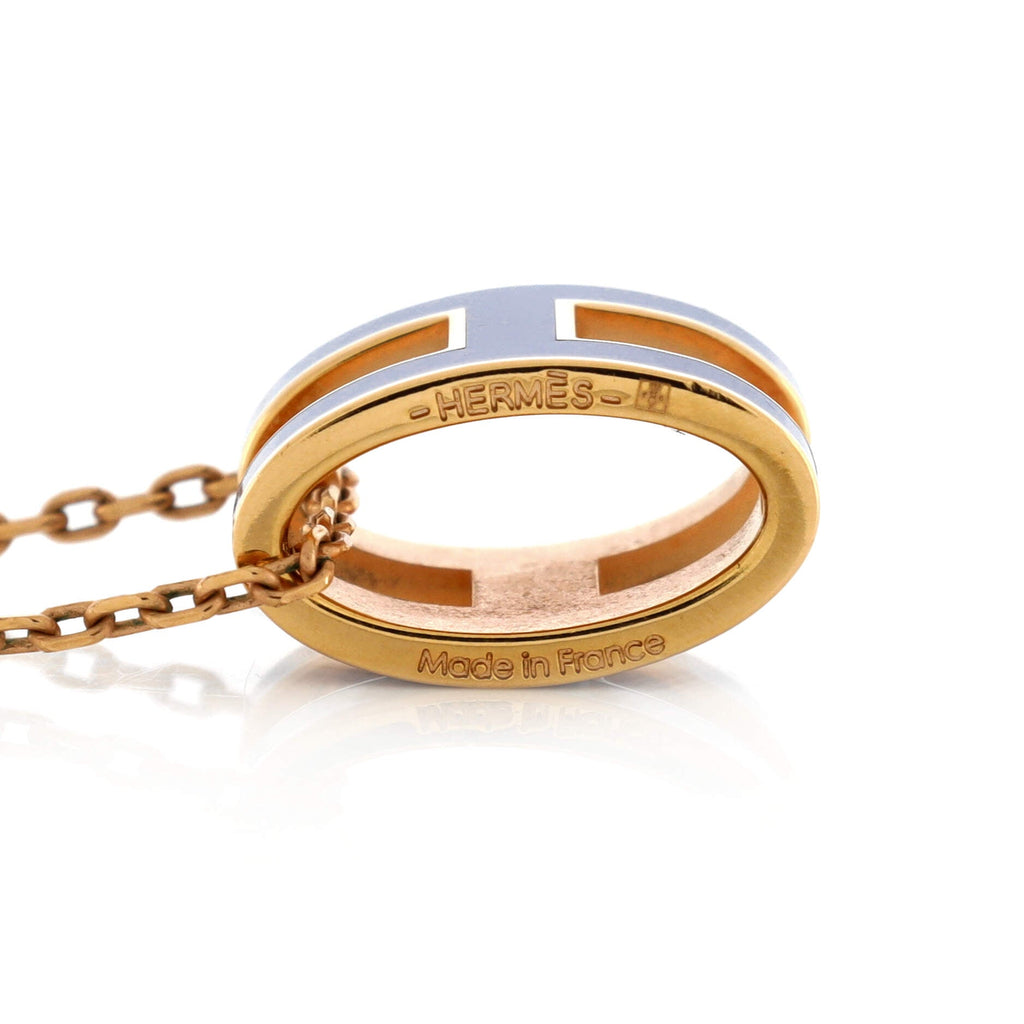 Pop H Pendant Chain Necklace Metal and Enamel