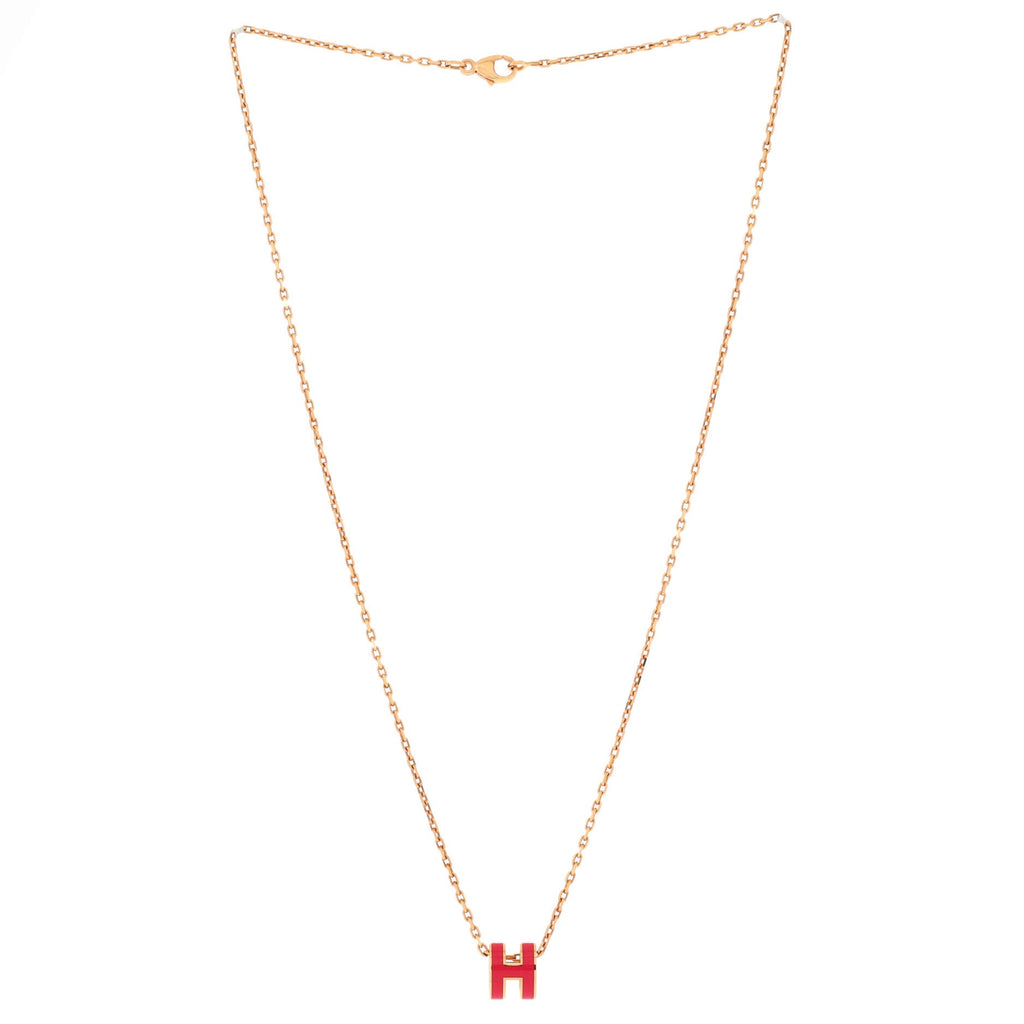 Pop H Pendant Chain Necklace Metal and Enamel Mini