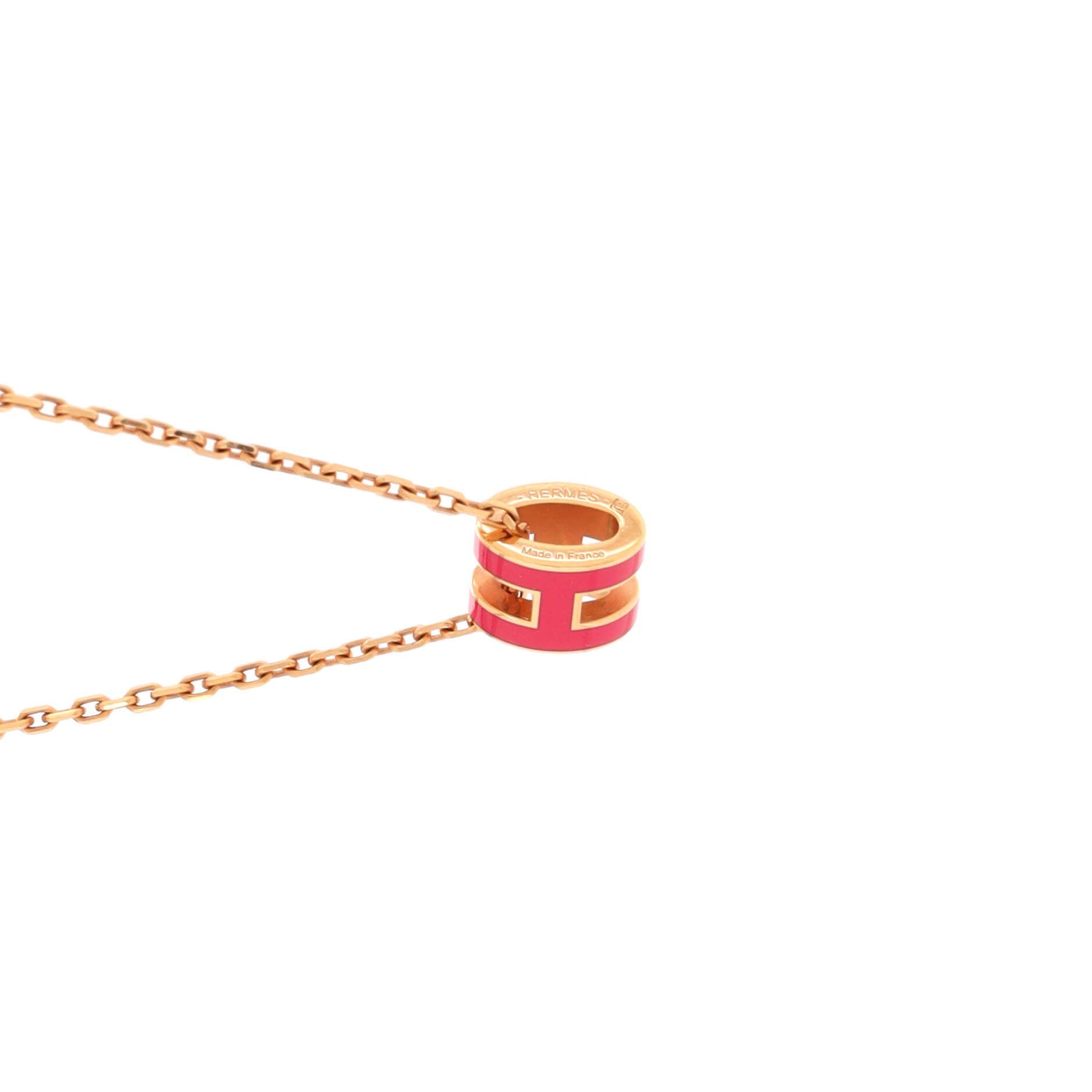 Pop H Pendant Chain Necklace Metal and Enamel Mini