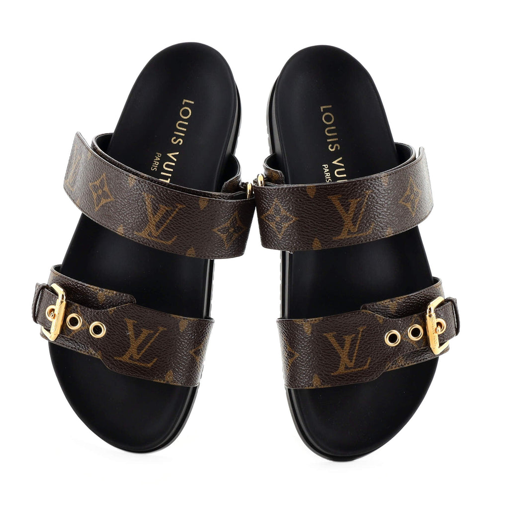 Women's Bom Dia Flat Mules Monogram Canvas