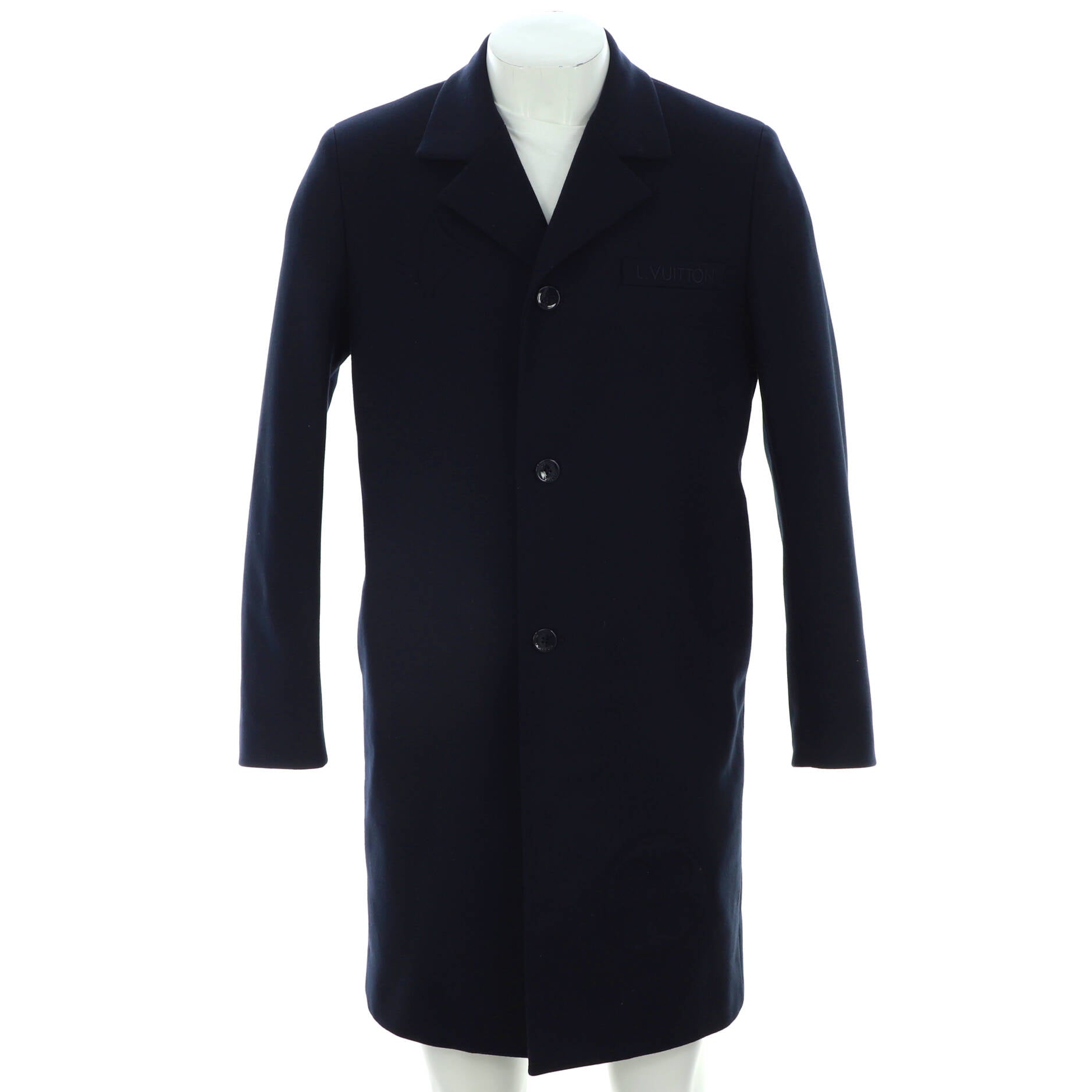Men's Flower Embossed Coat Wool Blend