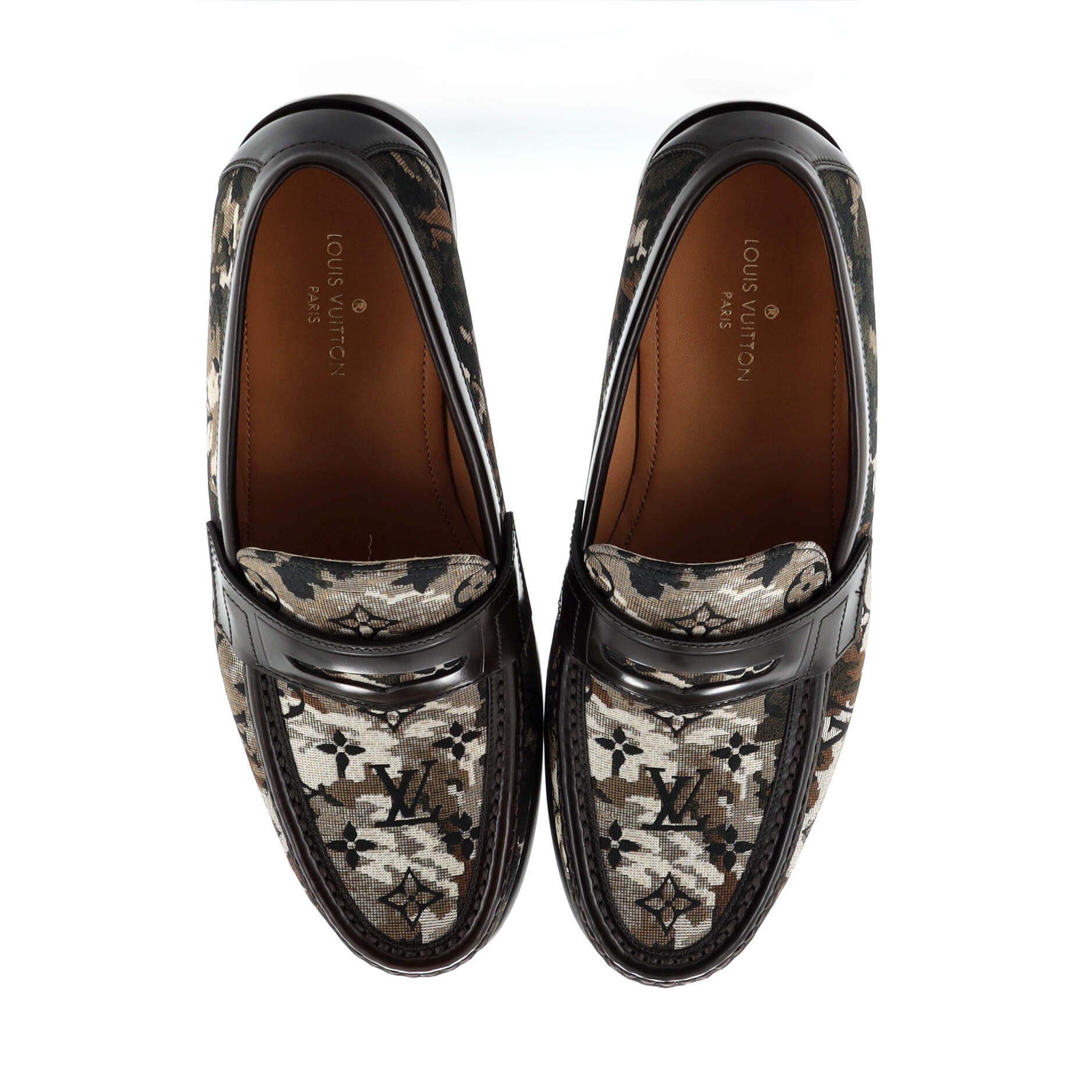 Men's LV Loafers Monogram Tapestry Canvas