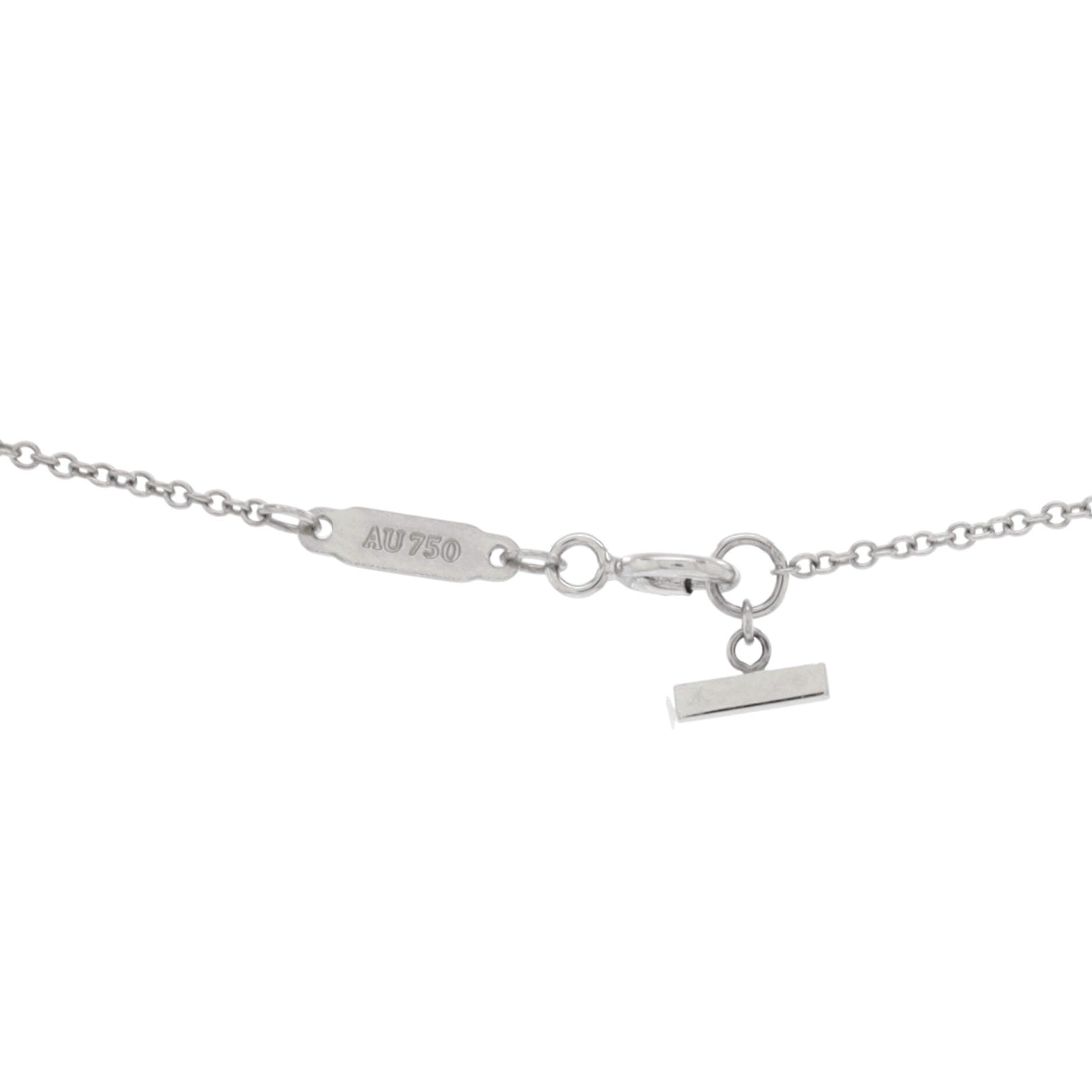 T Smile Pendant Necklace 18K White Gold Small
