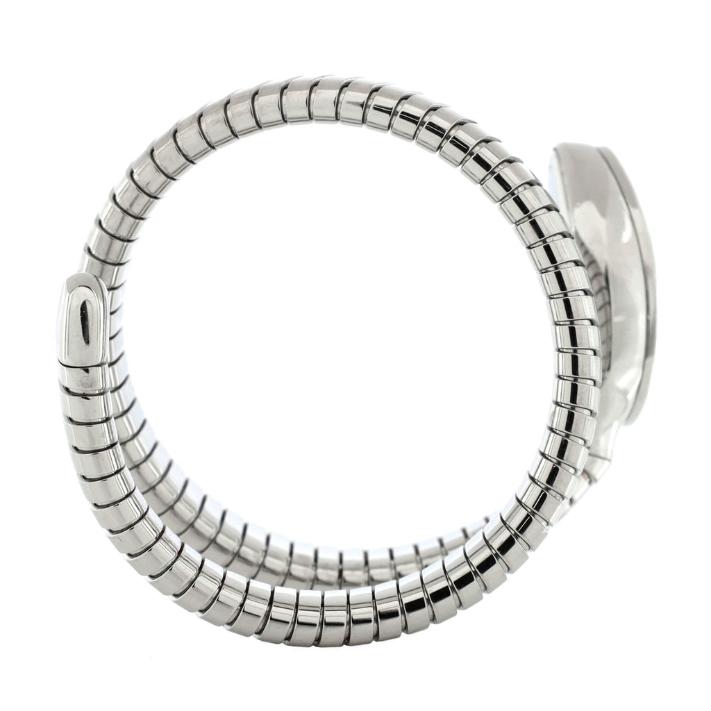 Serpenti Tubogas Single Spiral Quartz Watch Stainless Steel with Diamond Bezel 20