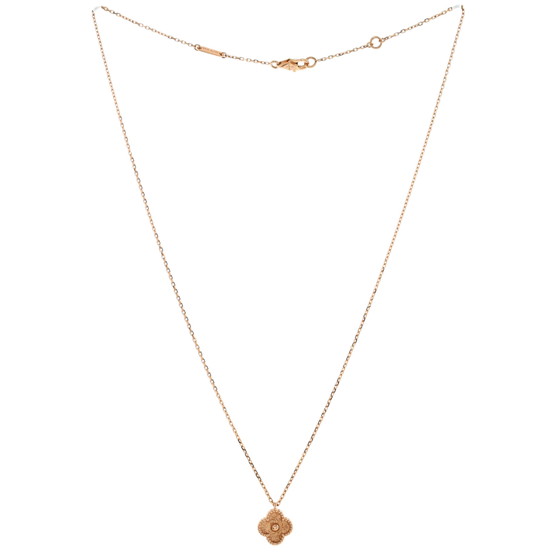 Sweet Alhambra Pendant Necklace 18K Rose Gold
