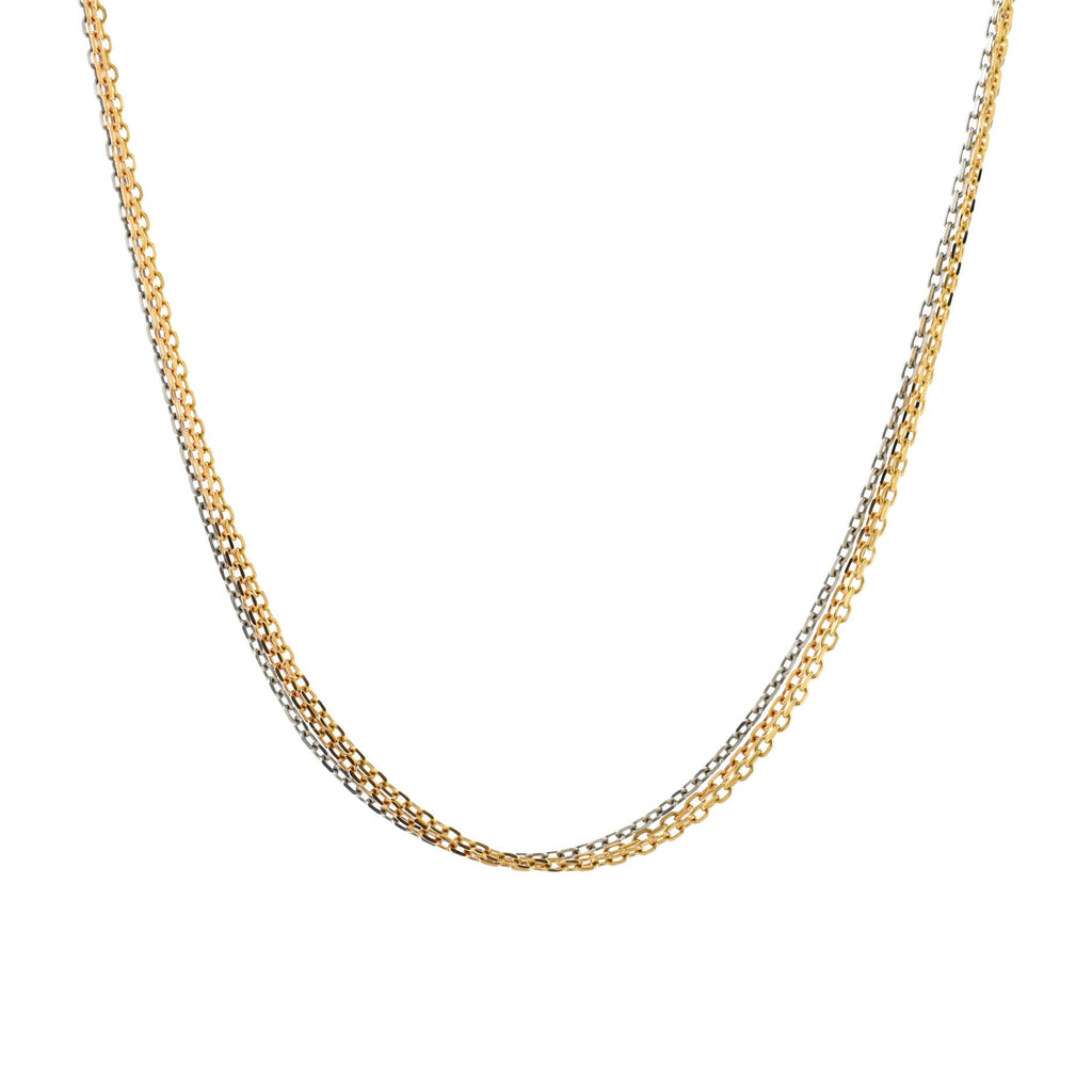 Trinity Chain Necklace 18K Tricolor Gold