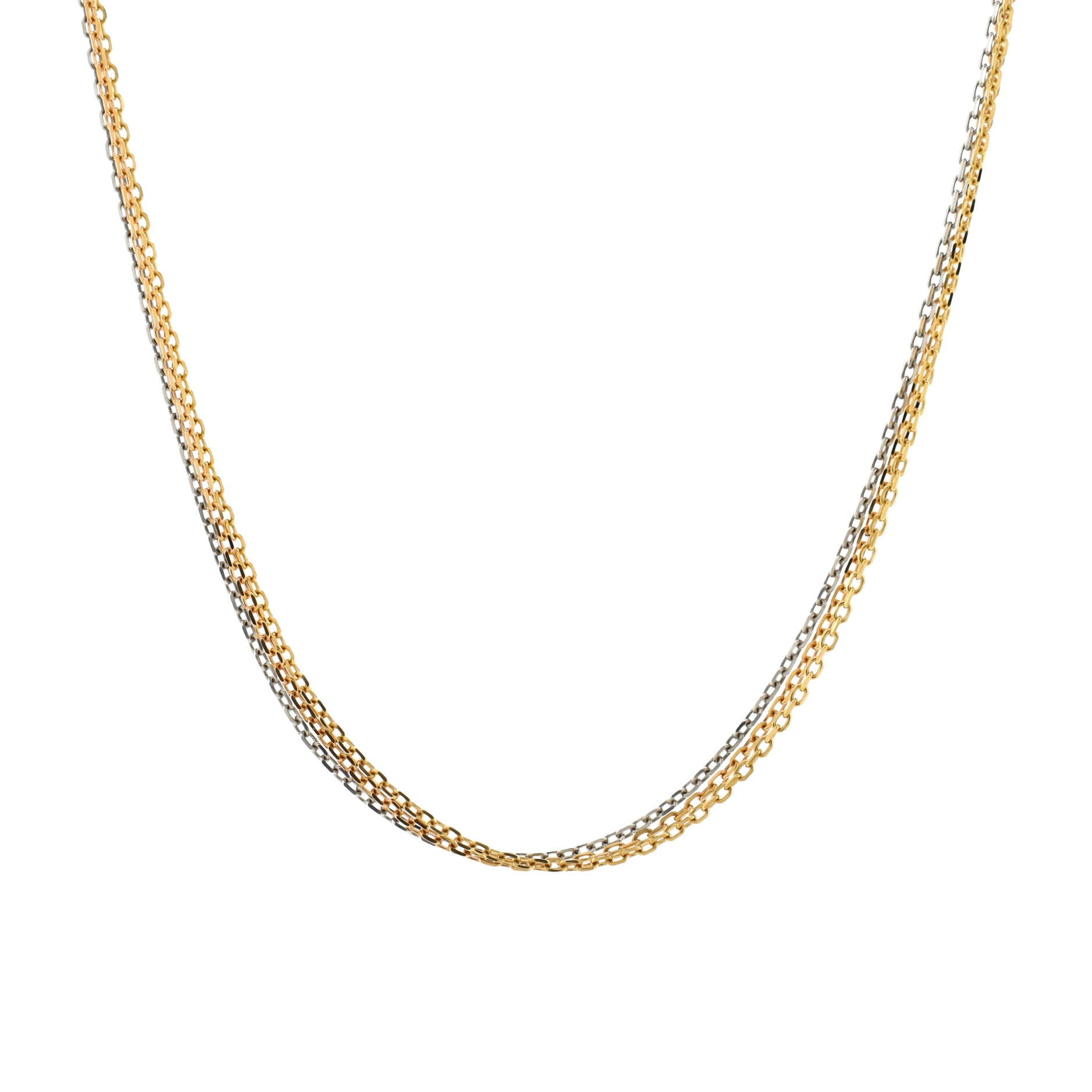 Trinity Chain Necklace 18K Tricolor Gold