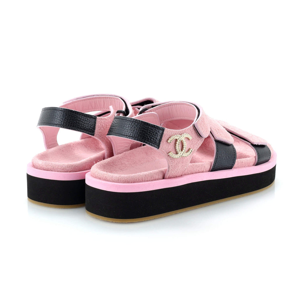 Women's Two Strap Velcro Dad Sandals Suede