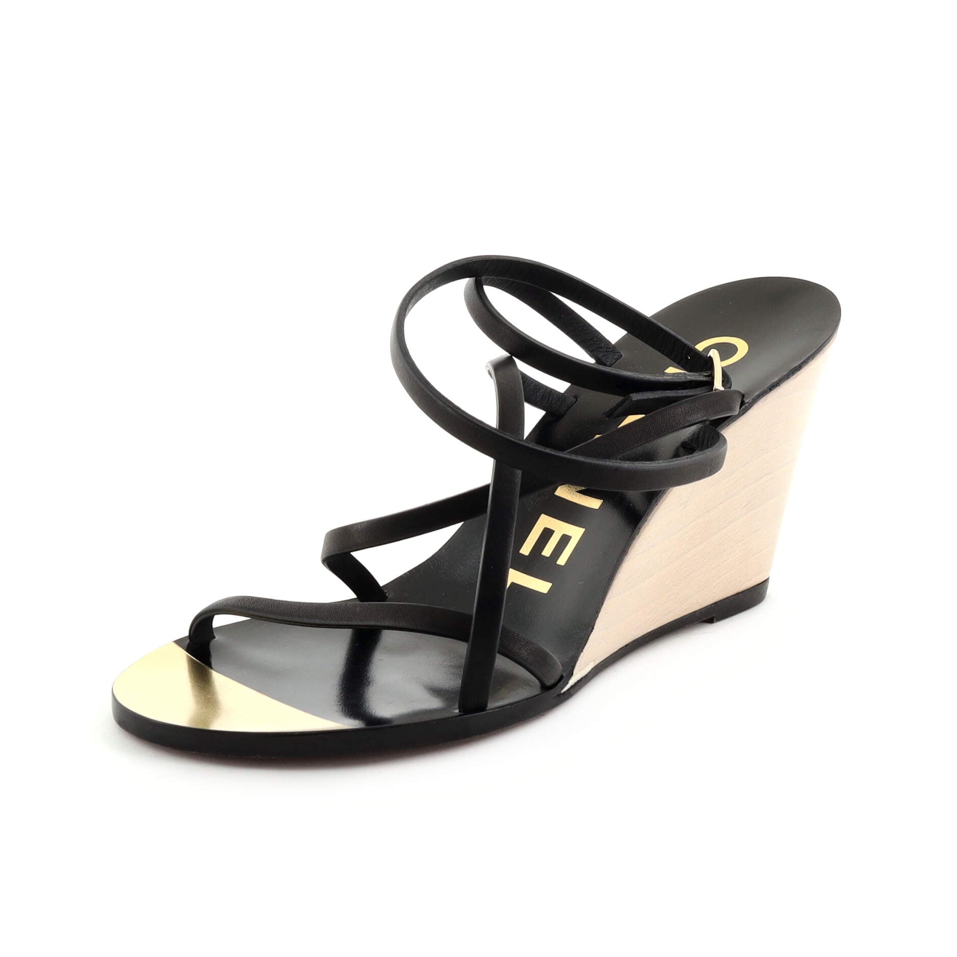 Women's CC Strappy Wedge Sandals Leather