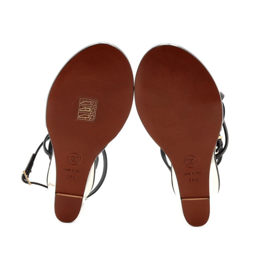 Women's CC Strappy Wedge Sandals Leather