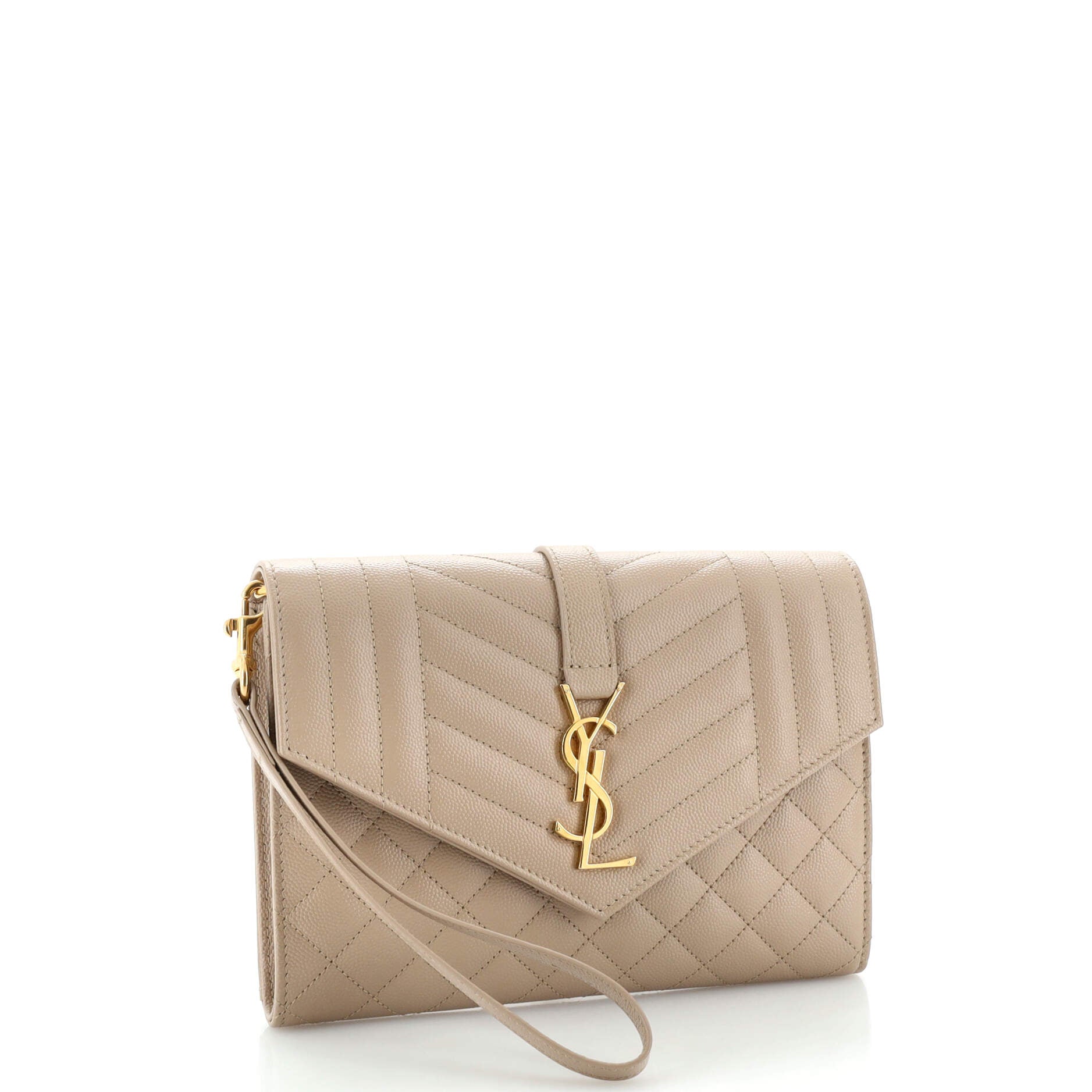 Classic Monogram Envelope Wristlet Clutch Mixed Matelasse Leather