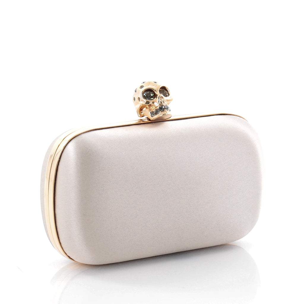 Crowned Skull Box Clutch Satin Small