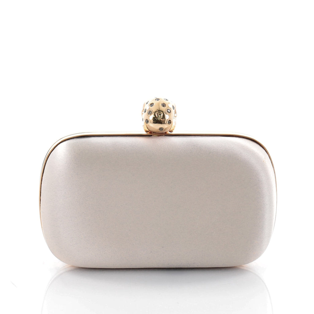 Crowned Skull Box Clutch Satin Small