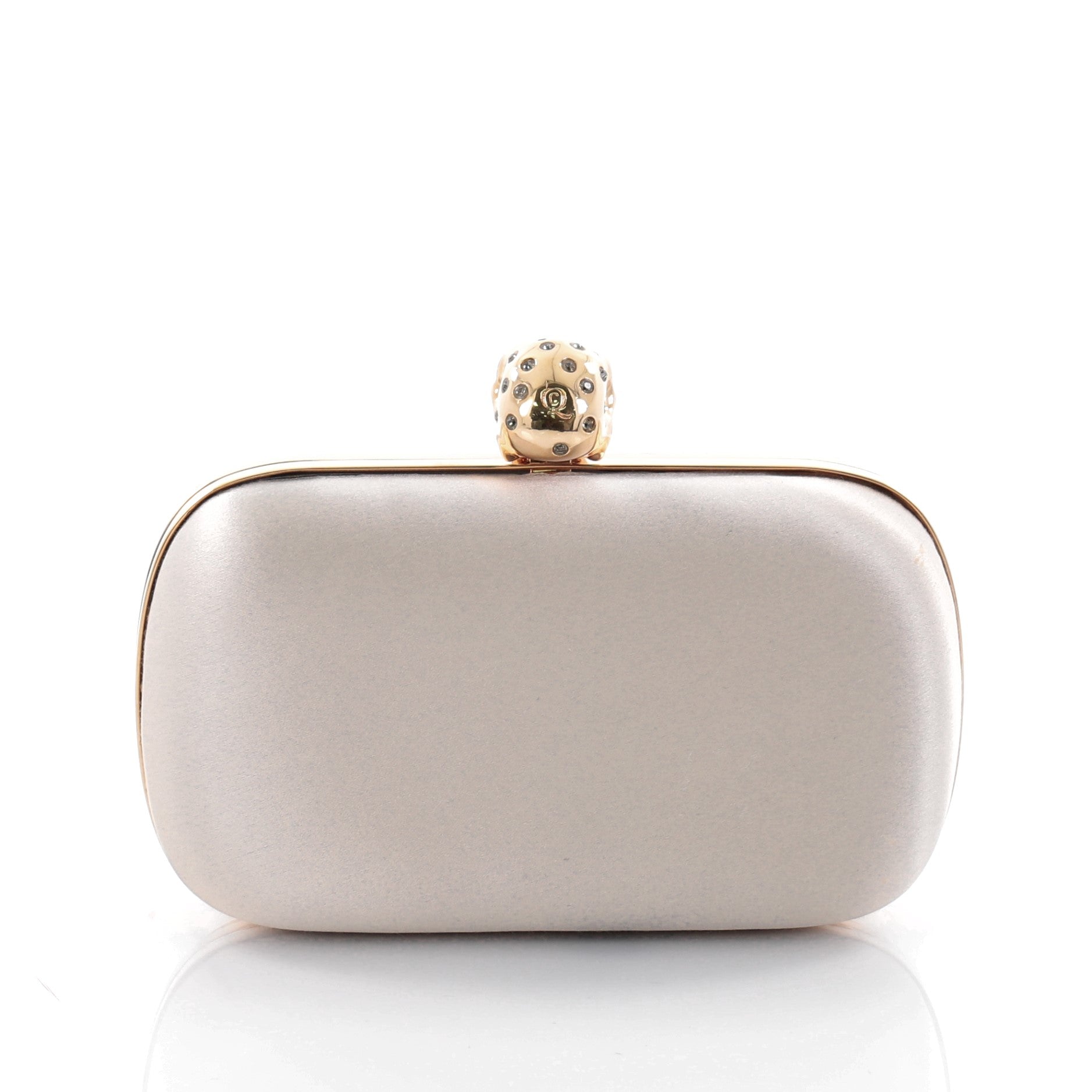 Crowned Skull Box Clutch Satin Small