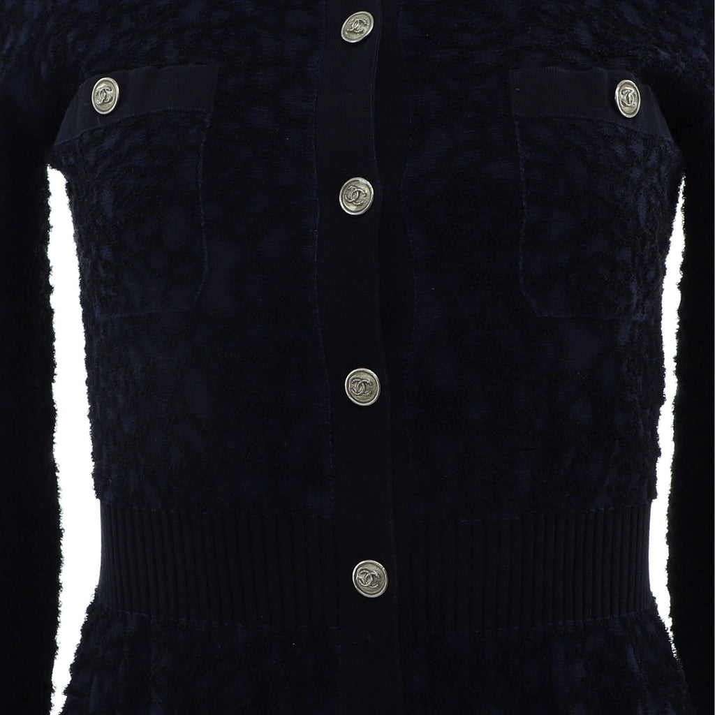 Women's Camellia Button Up Sweater Dress Cotton and Silk Blend
